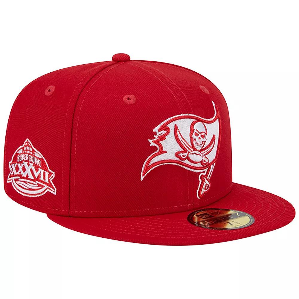 Men's New Era Scarlet Tampa Bay Buccaneers Super Bowl XXXVII Main Patch 59FIFTY Fitted Hat,  Product Image