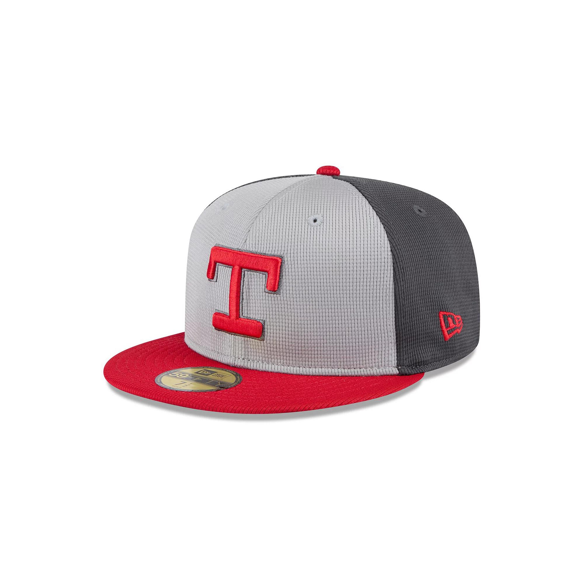 Mens New Era Gray/Red Texas Rangers 2025 Batting Practice 59FIFTY Fitted Hat Product Image