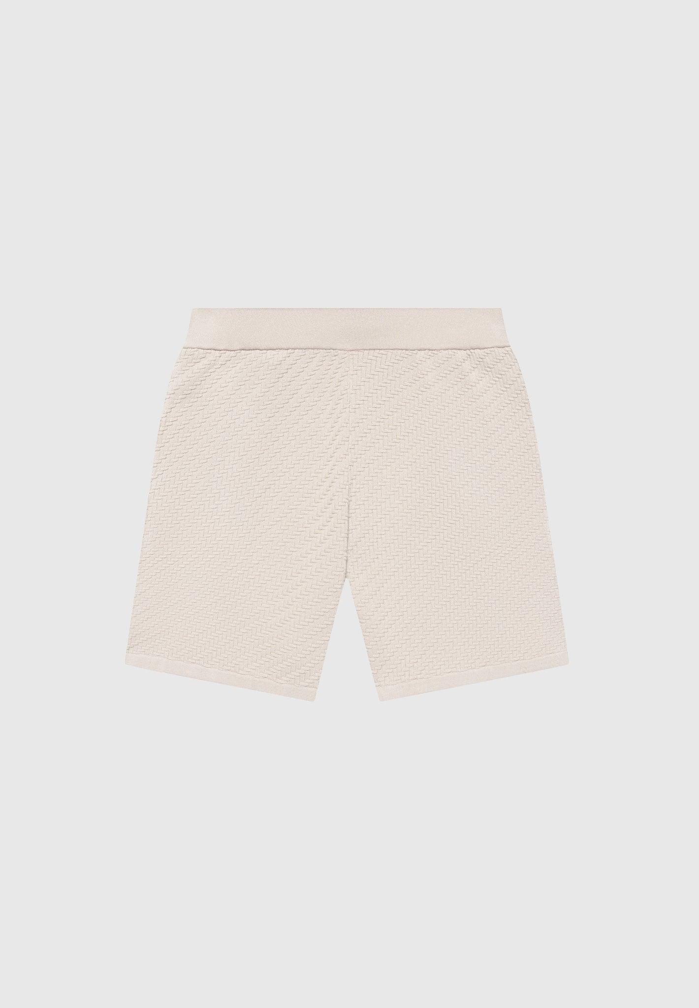 Herringbone Knit Shorts - Taupe Male Product Image