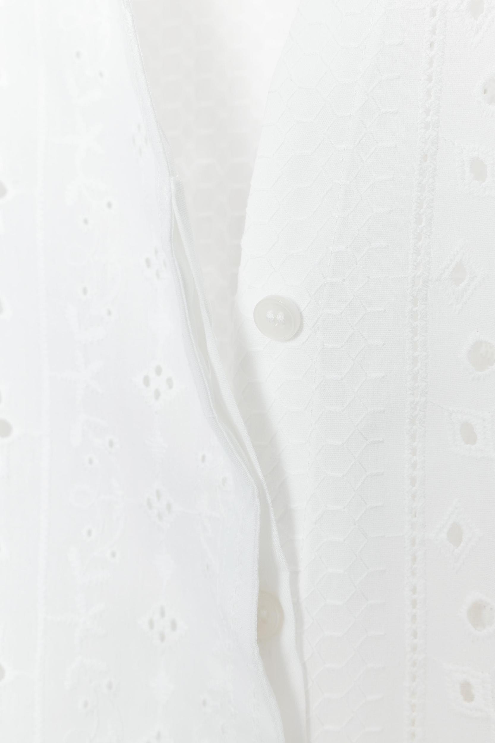 PUFF SLEEVE SHIRT WITH PERFORATED EMBROIDERY Product Image