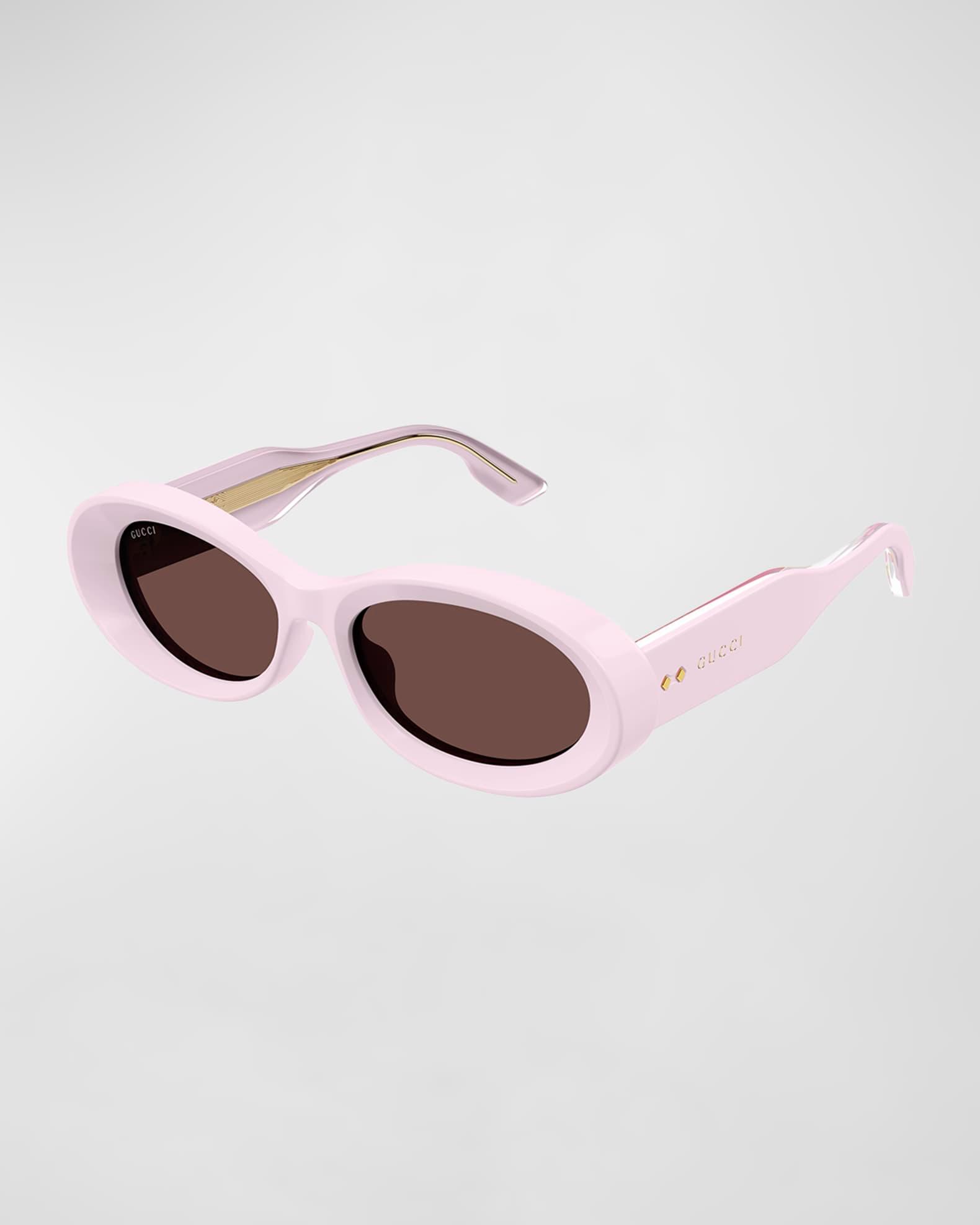 Beveled Acetate Oval Sunglasses  Product Image