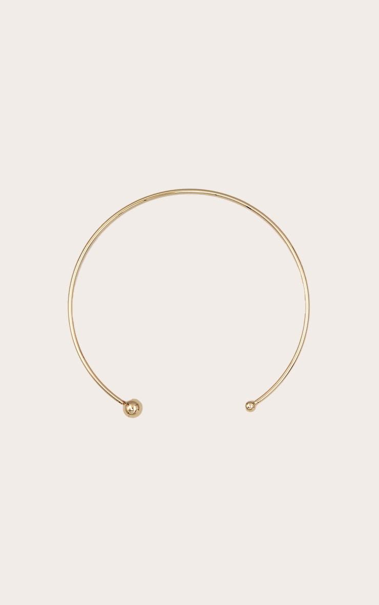 Gold Smooth Spherical Detail Collar Necklace Product Image