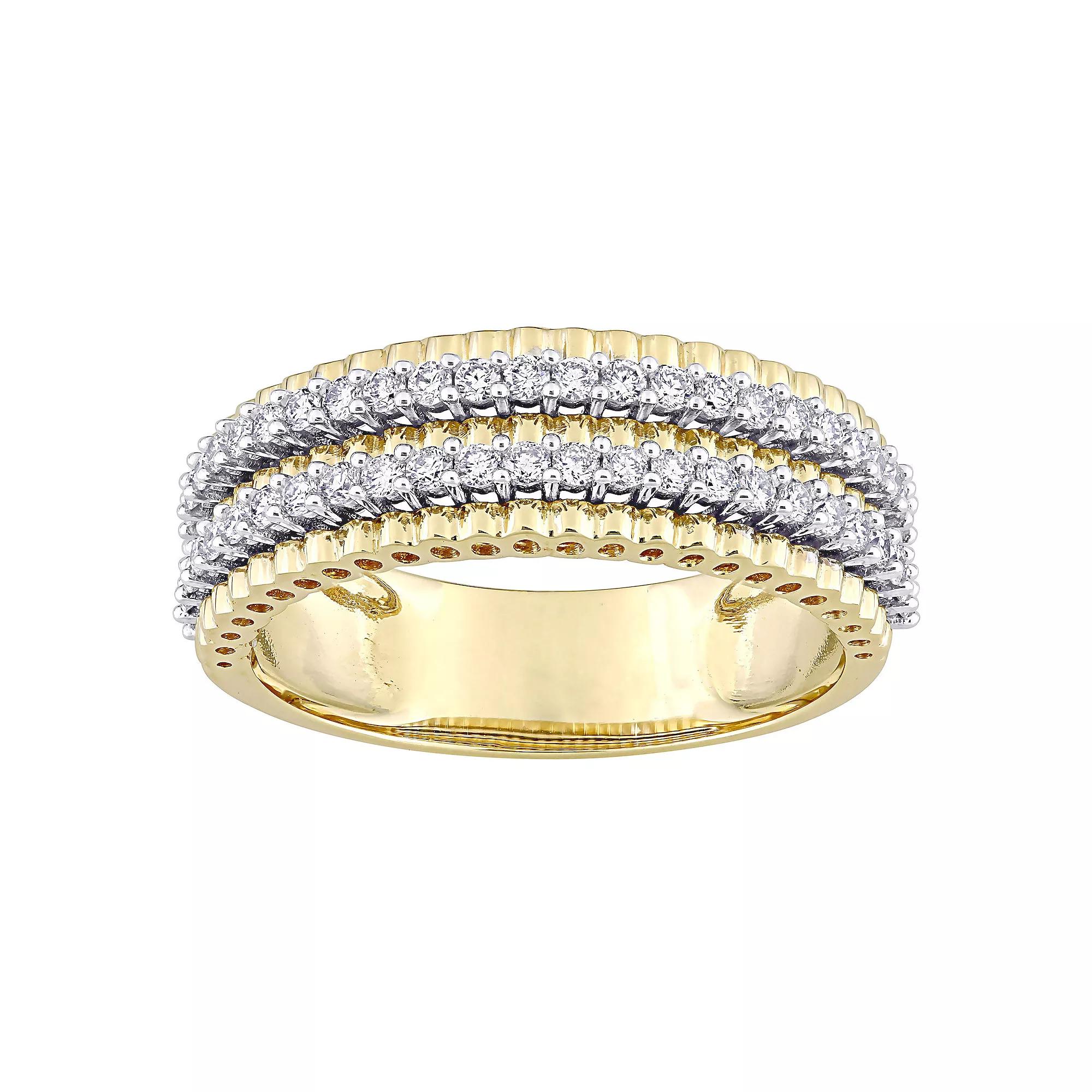 Stella Grace 14k Two-Tone Gold 1/2 Carat T.W Diamond Double Row Eternity Ring, Womens 14k 2 Tone Product Image