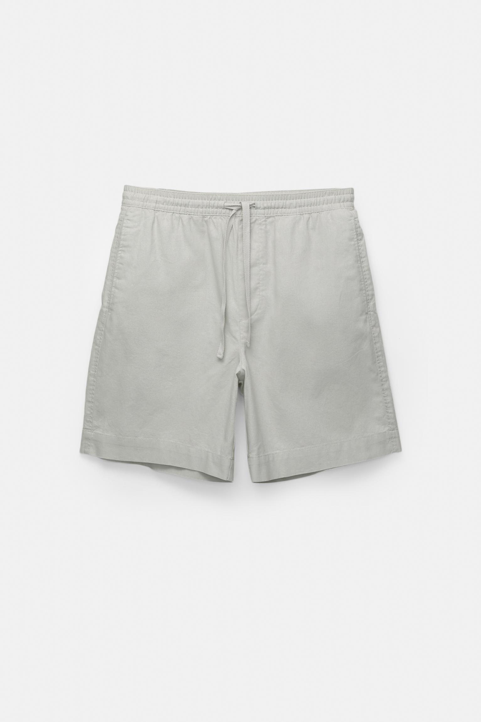 Linen blend jogger Bermuda shorts Product Image