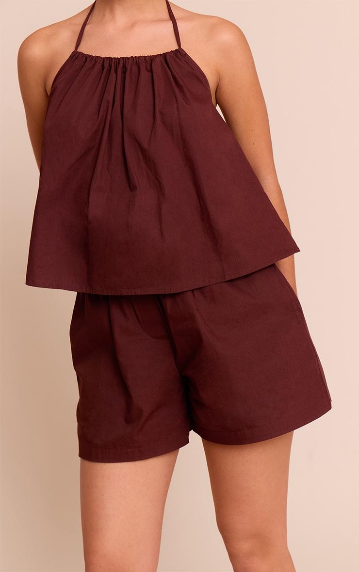  Chocolate Poplin Floaty Shorts Product Image