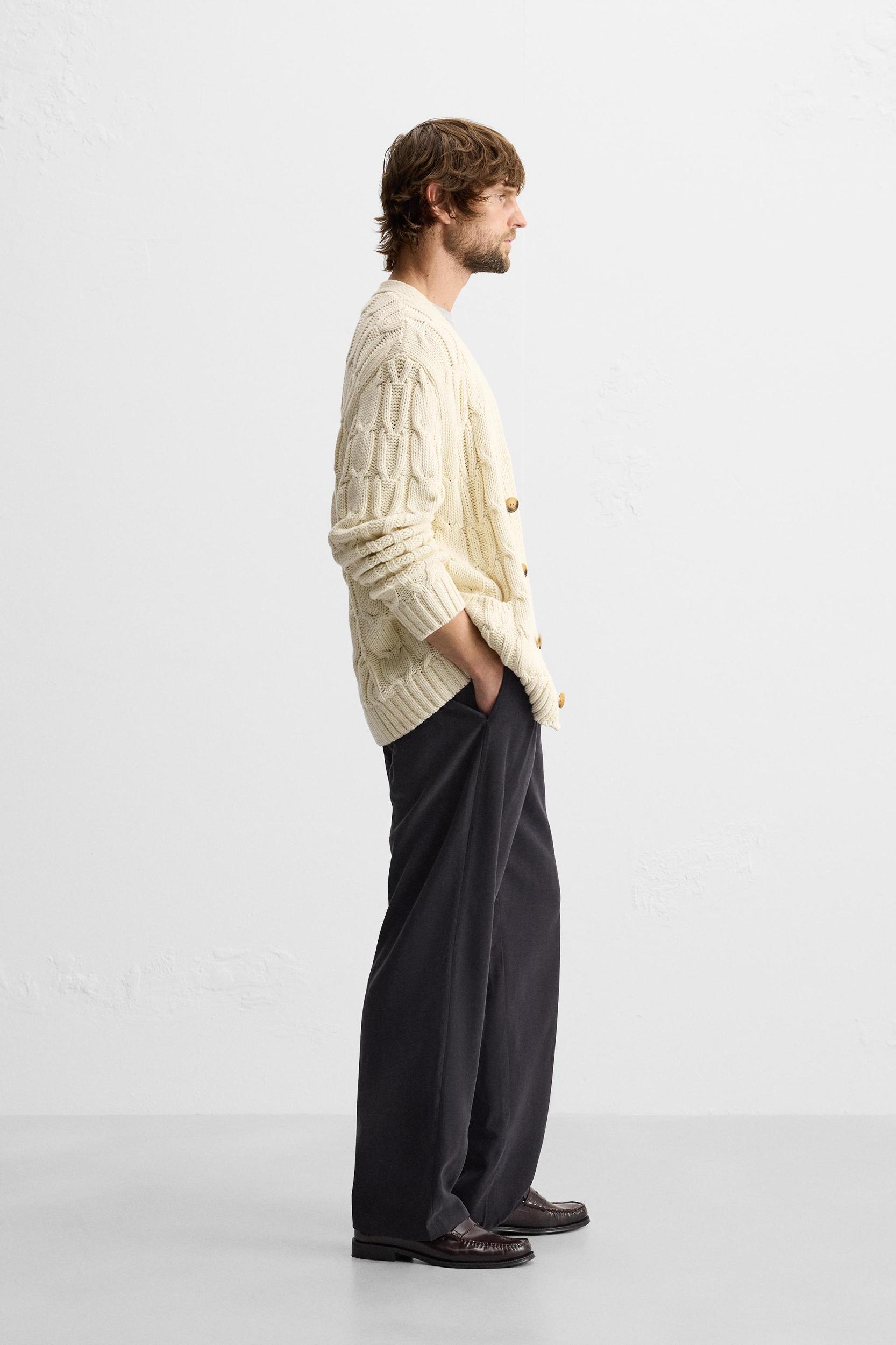 TEXTURED WEAVE WOVEN CARDIGAN Product Image