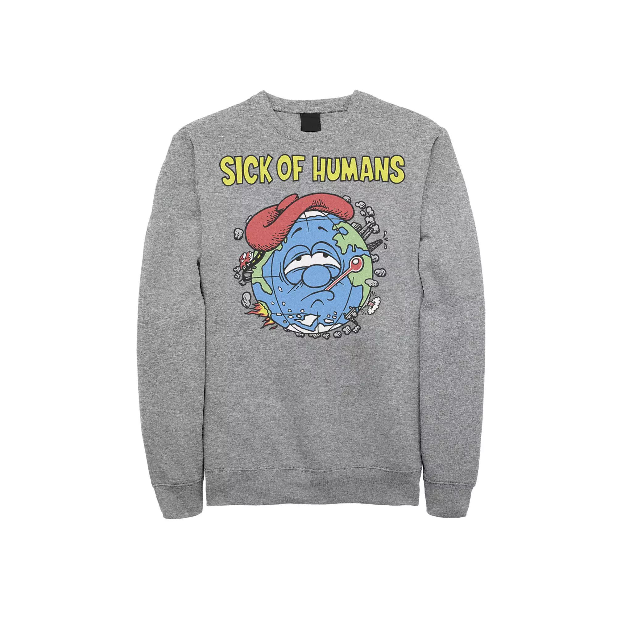 Men's Sick Of Humans Planet Earth Fleece,  Product Image