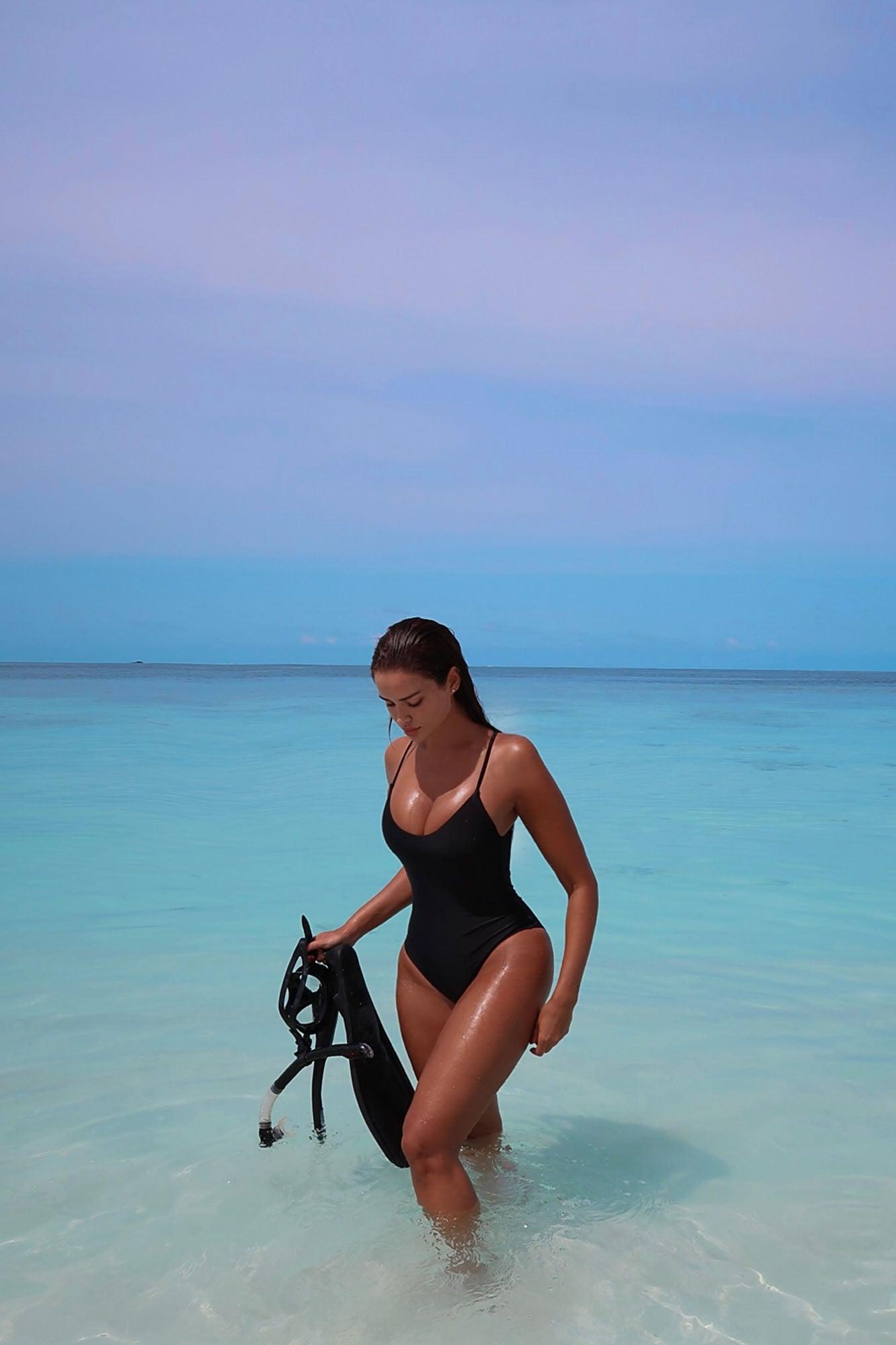 Davina 1 Piece Swimsuit  - Black Product Image