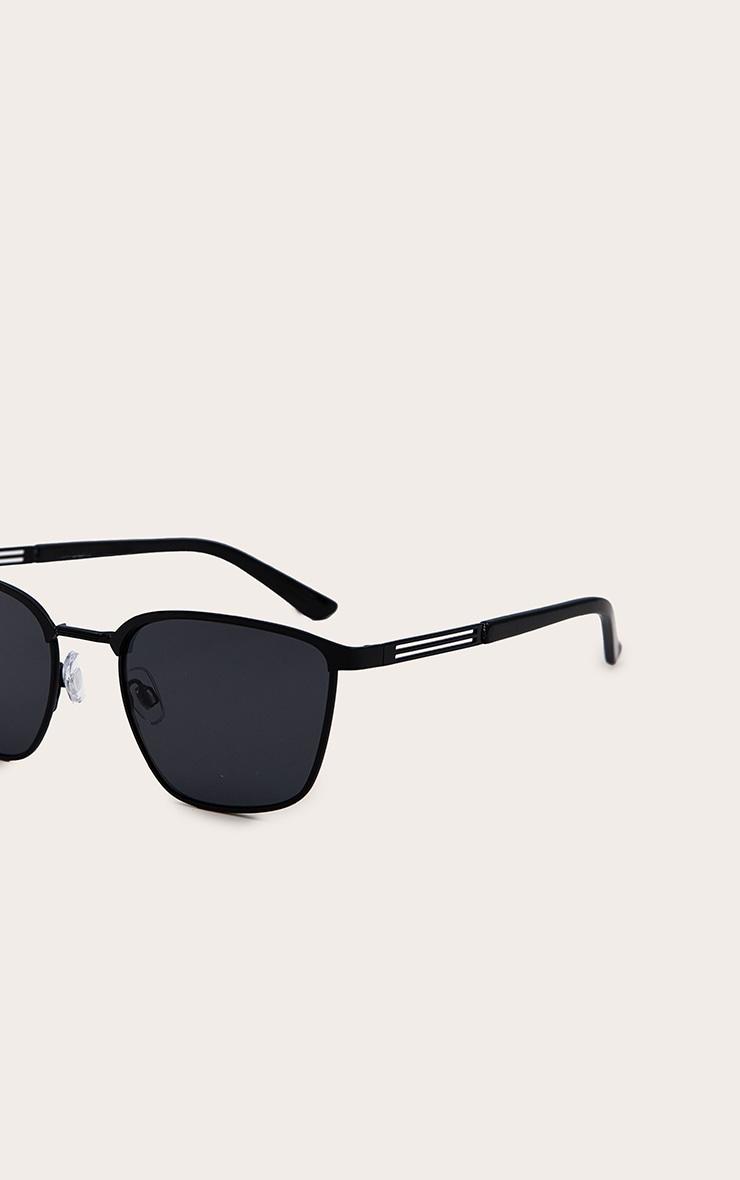 Black Metal Frame Square Bar Sunglasses Product Image