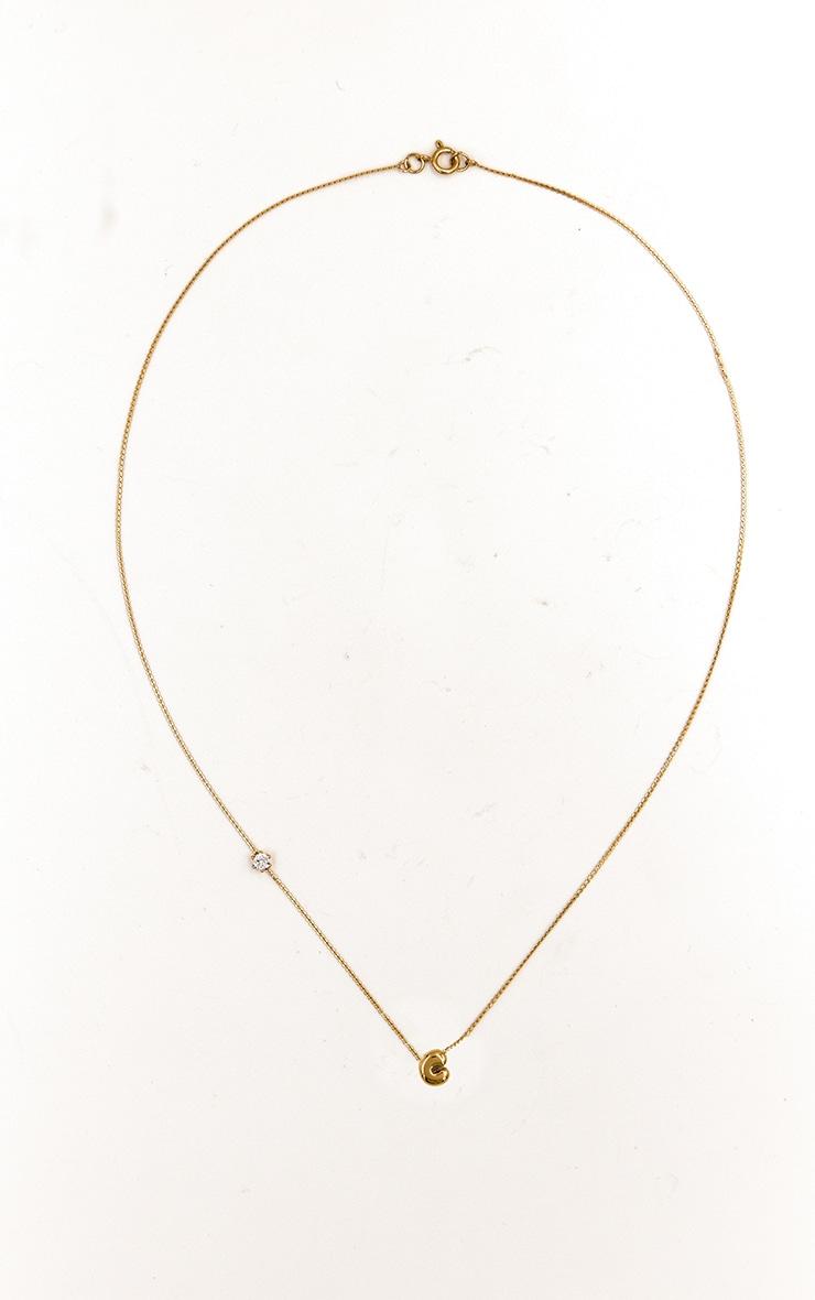  Gold Water Resistant Bubble Initial C Necklace Product Image