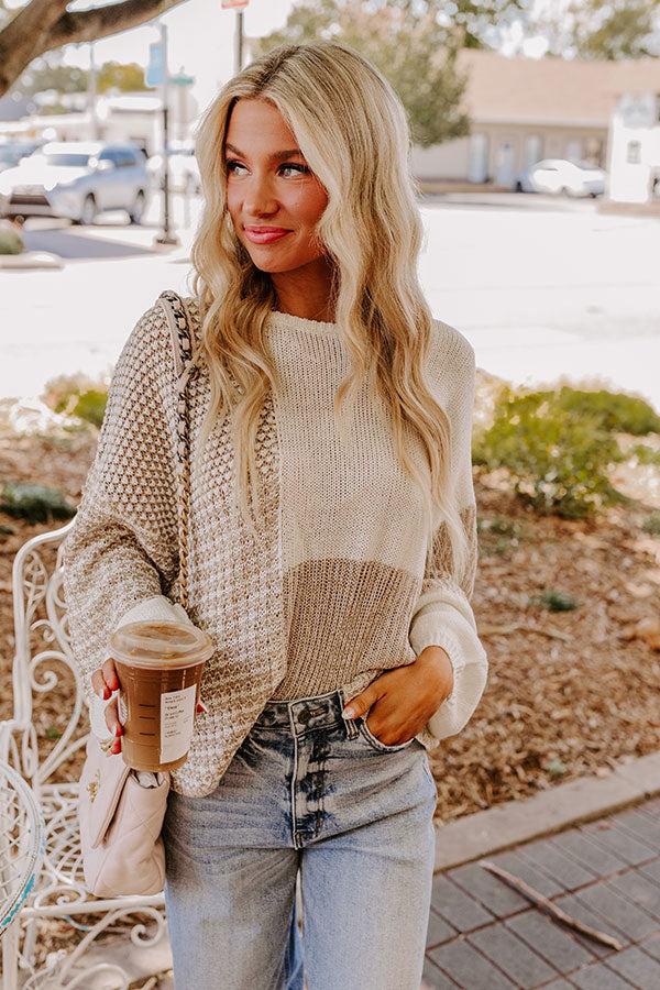 Cafe Cutie Color Block Sweater Top Product Image