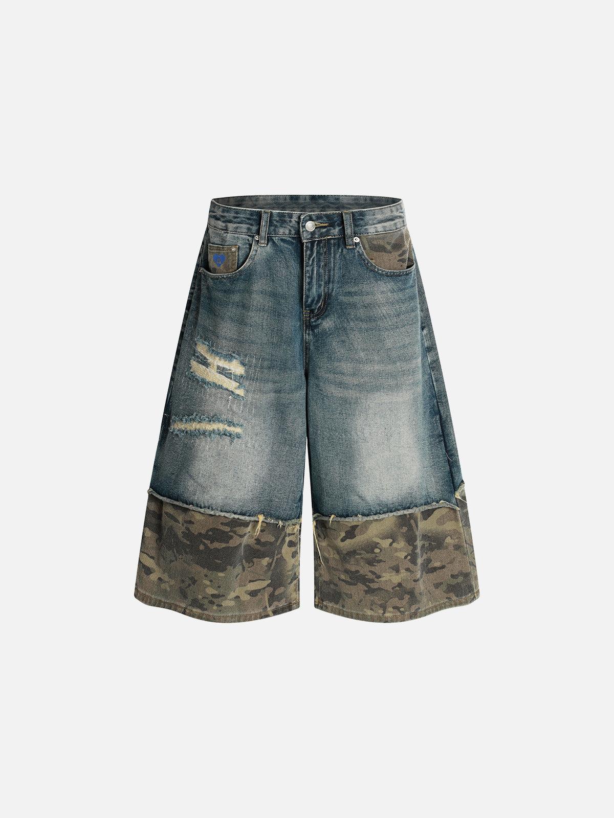 Aelfric Eden Camouflage Patchwork Longline Jorts Product Image
