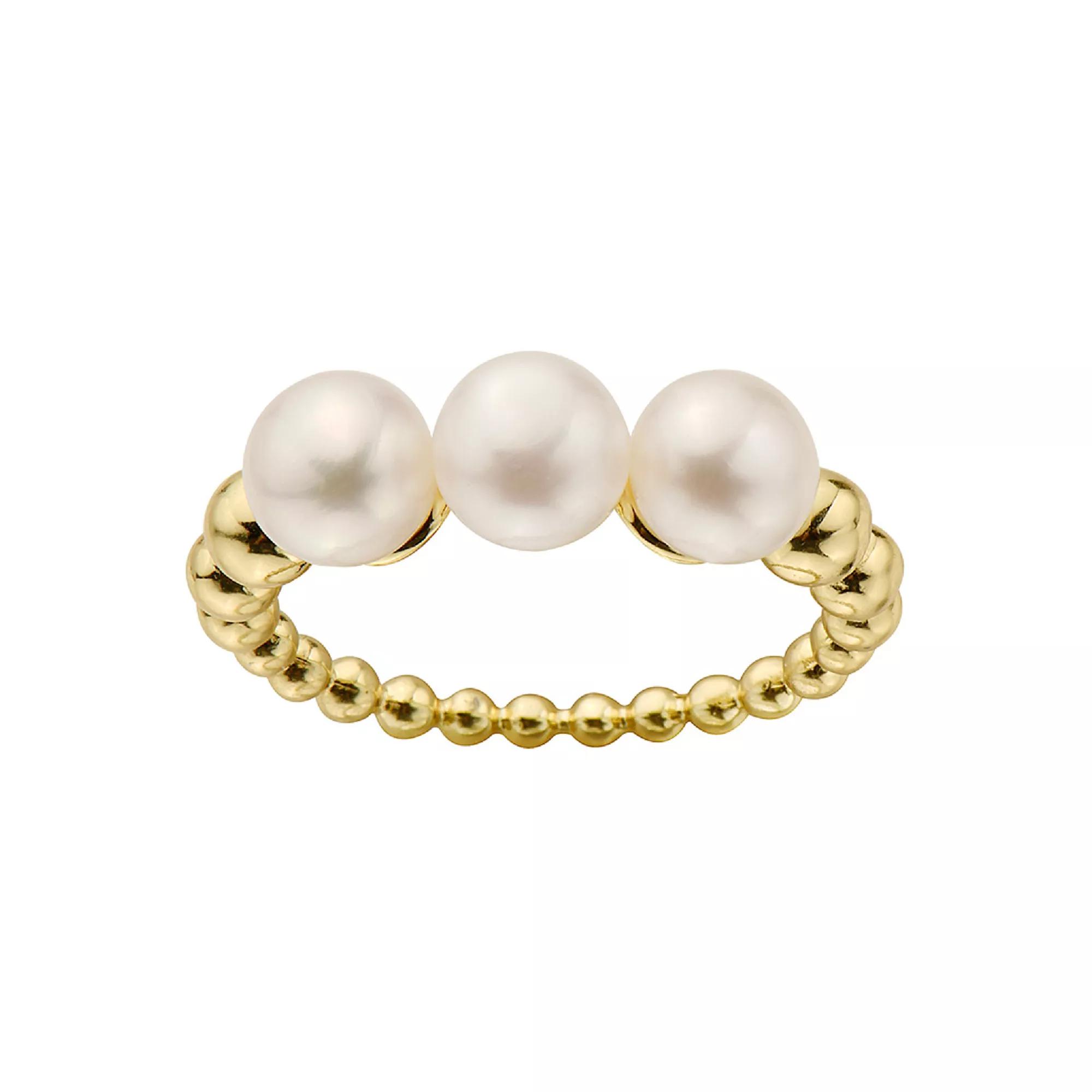 14k Gold Over Sterling Silver Freshwater Cultured Pearl Ring, Womens Gold Tone Product Image