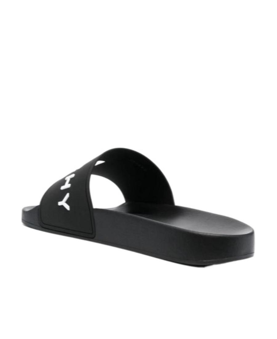 Black Logo-Print Pool Slides Product Image