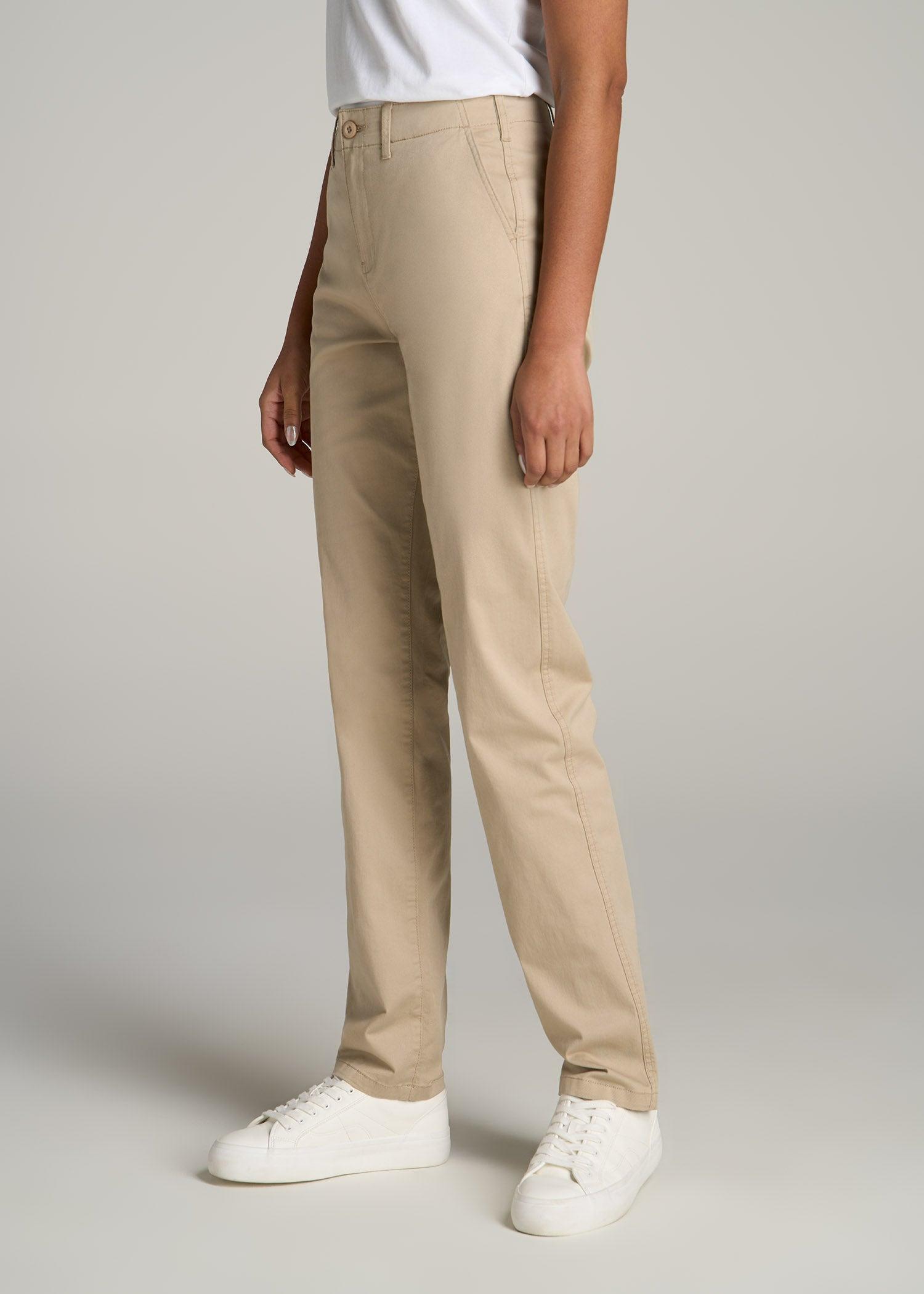 High Rise Tapered Chino Pants for Tall Women in Washed Black Female Product Image