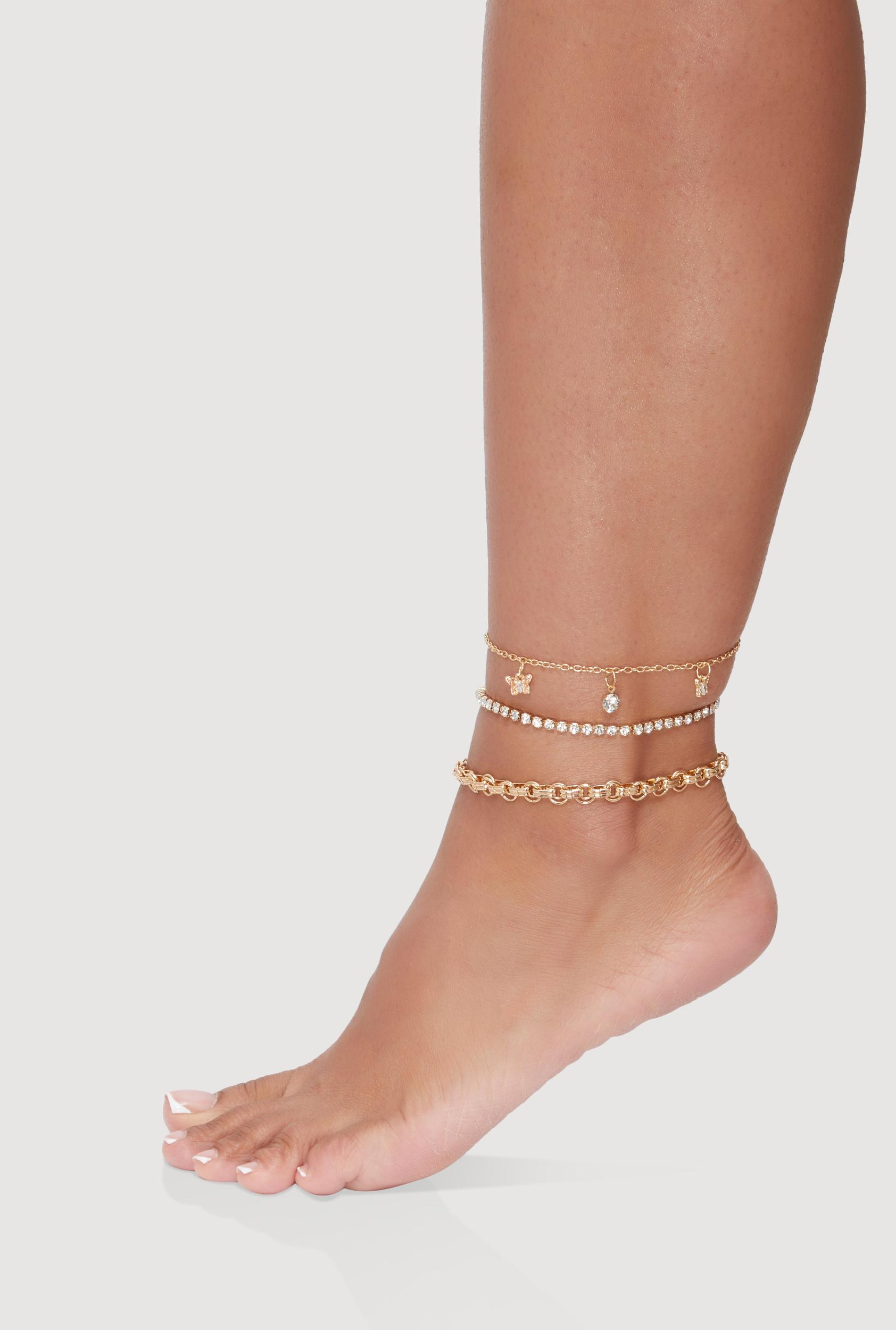 Butterfly Charm Layered Chain Necklace and Earrings Male Product Image