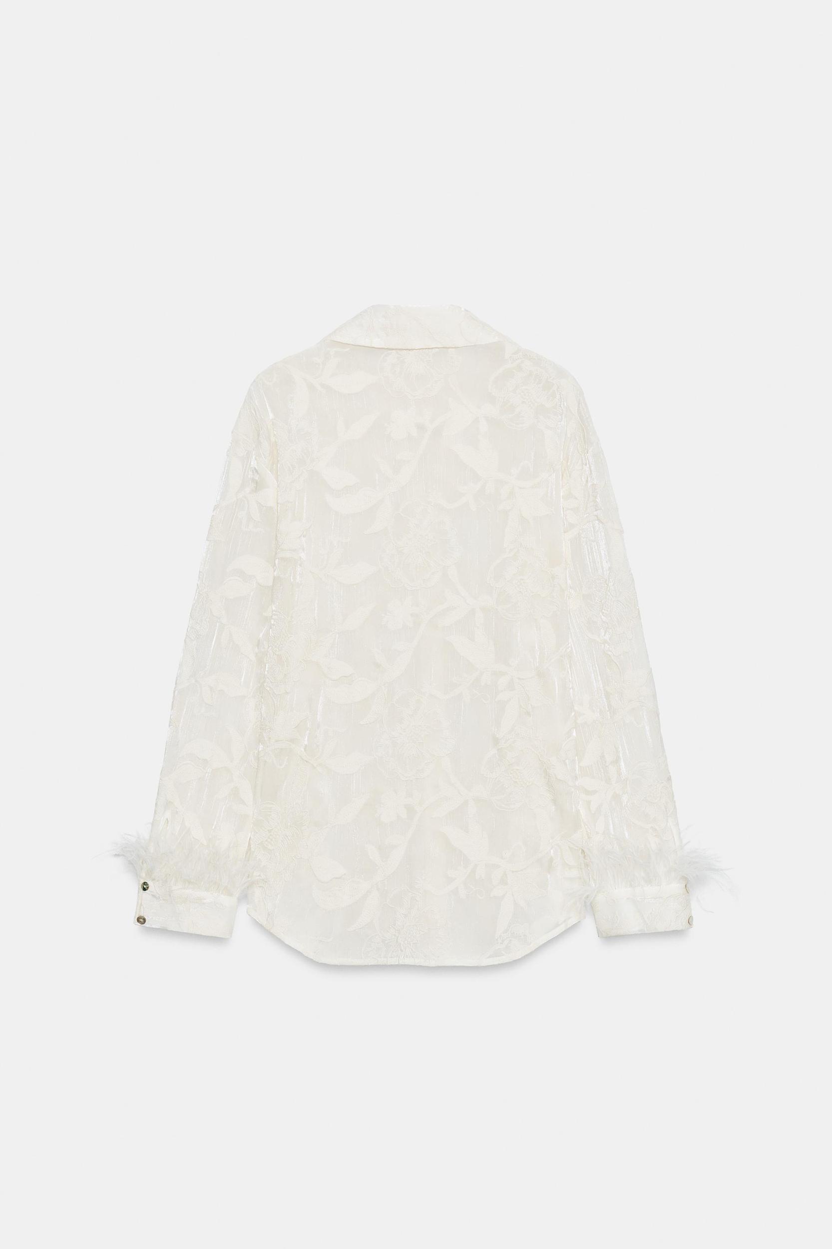 FEATHER EMBROIDERED SHIRT Product Image