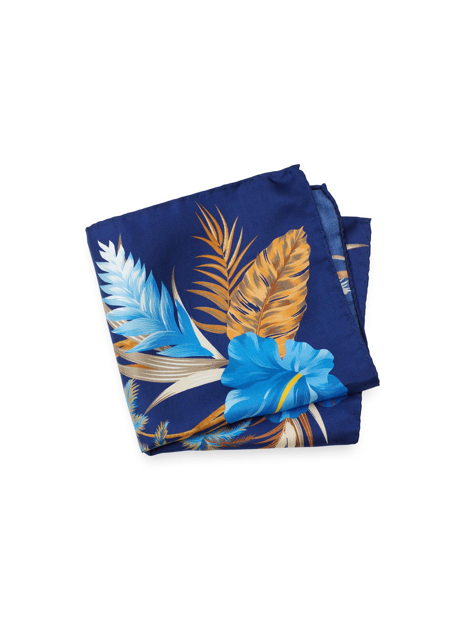 Floral Silk Pocket Square - Blue Multi Product Image
