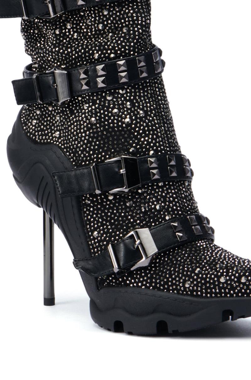AZALEA WANG EMBELLISHED BOOTIE IN BLACK Product Image