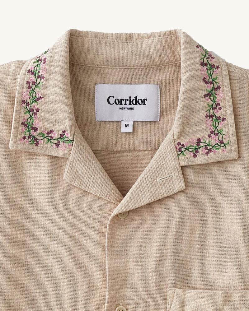 Hopsack Embroidered SS Camp - Blue Product Image