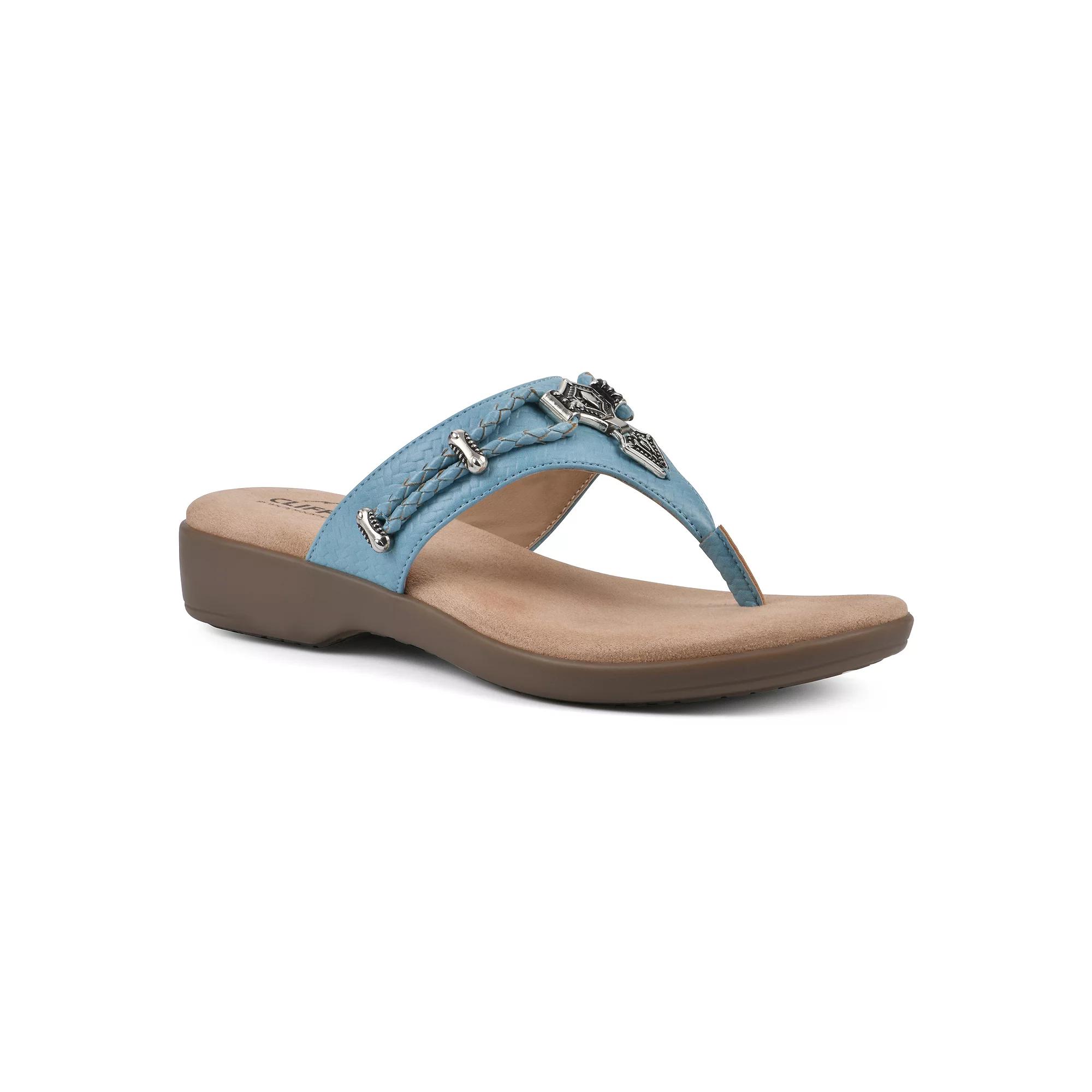 Cliffs by White Mountain Bailee Women's Thong Sandals, Size: 6.5, Turquoise Woven Product Image
