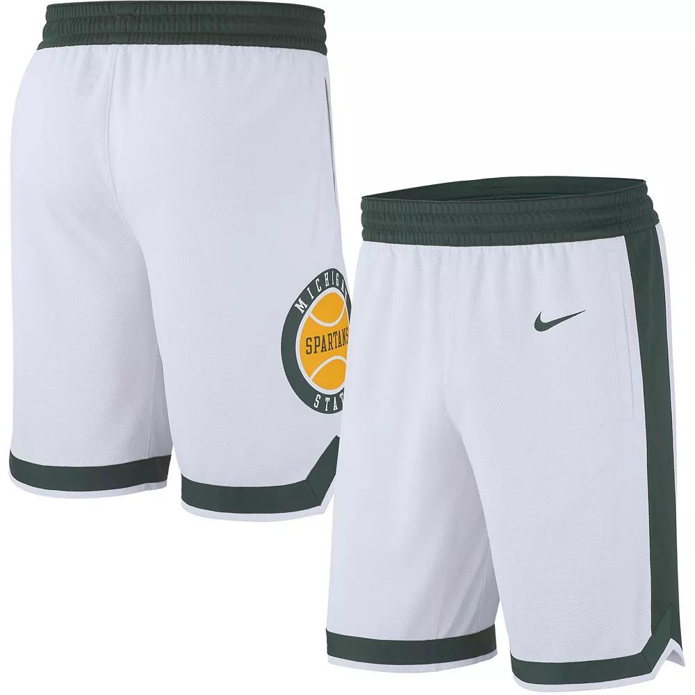 Men's Nike White Michigan State Spartans Retro Replica Basketball Shorts, Size: 2XL Product Image