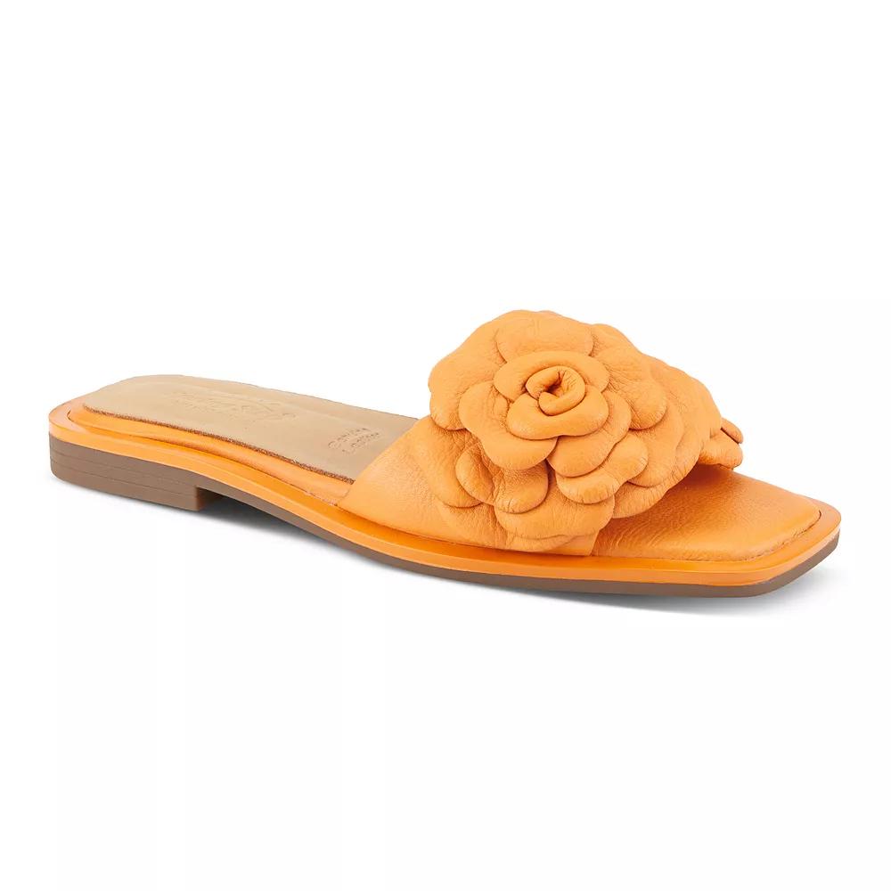 Spring Step Domonique Women's Leather Flower Slide Sandals,  Product Image