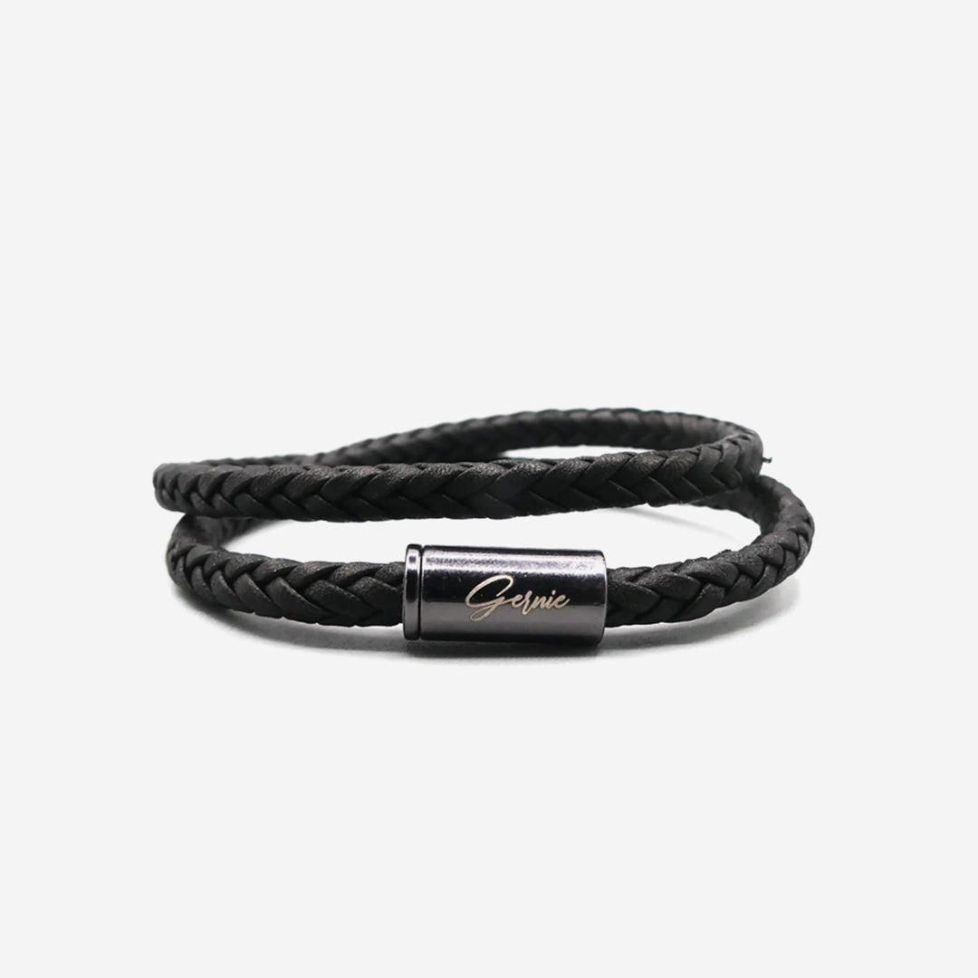 Men's Pomona Braided Premium Leather Wrap Bracelet Product Image