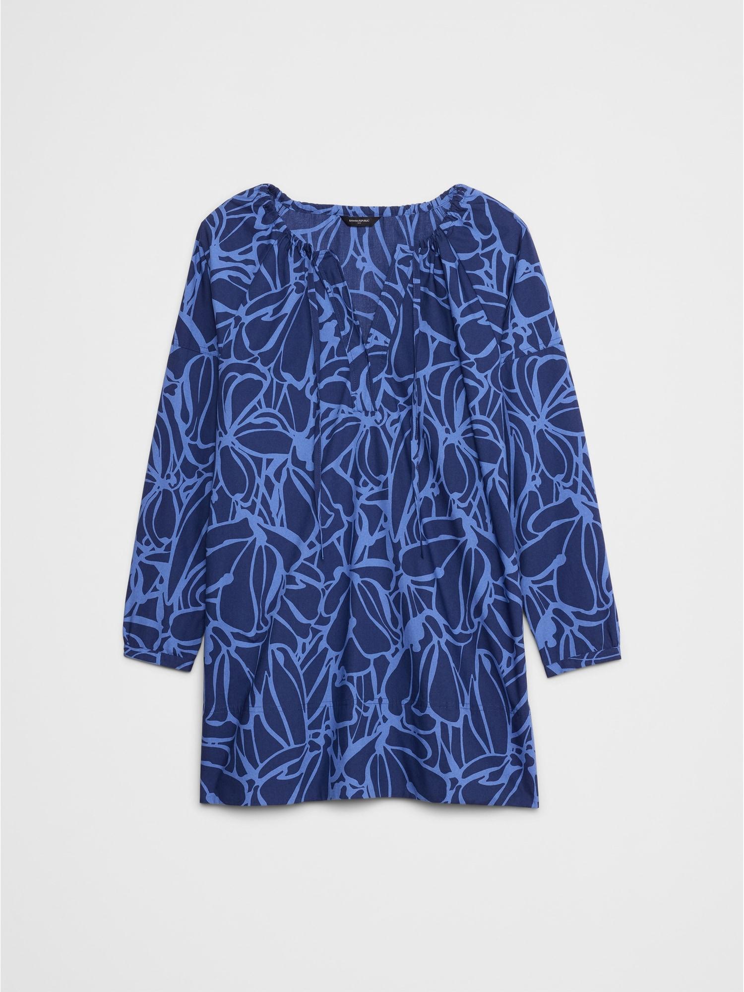 Tie-Neck Poplin Mini Dress Product Image