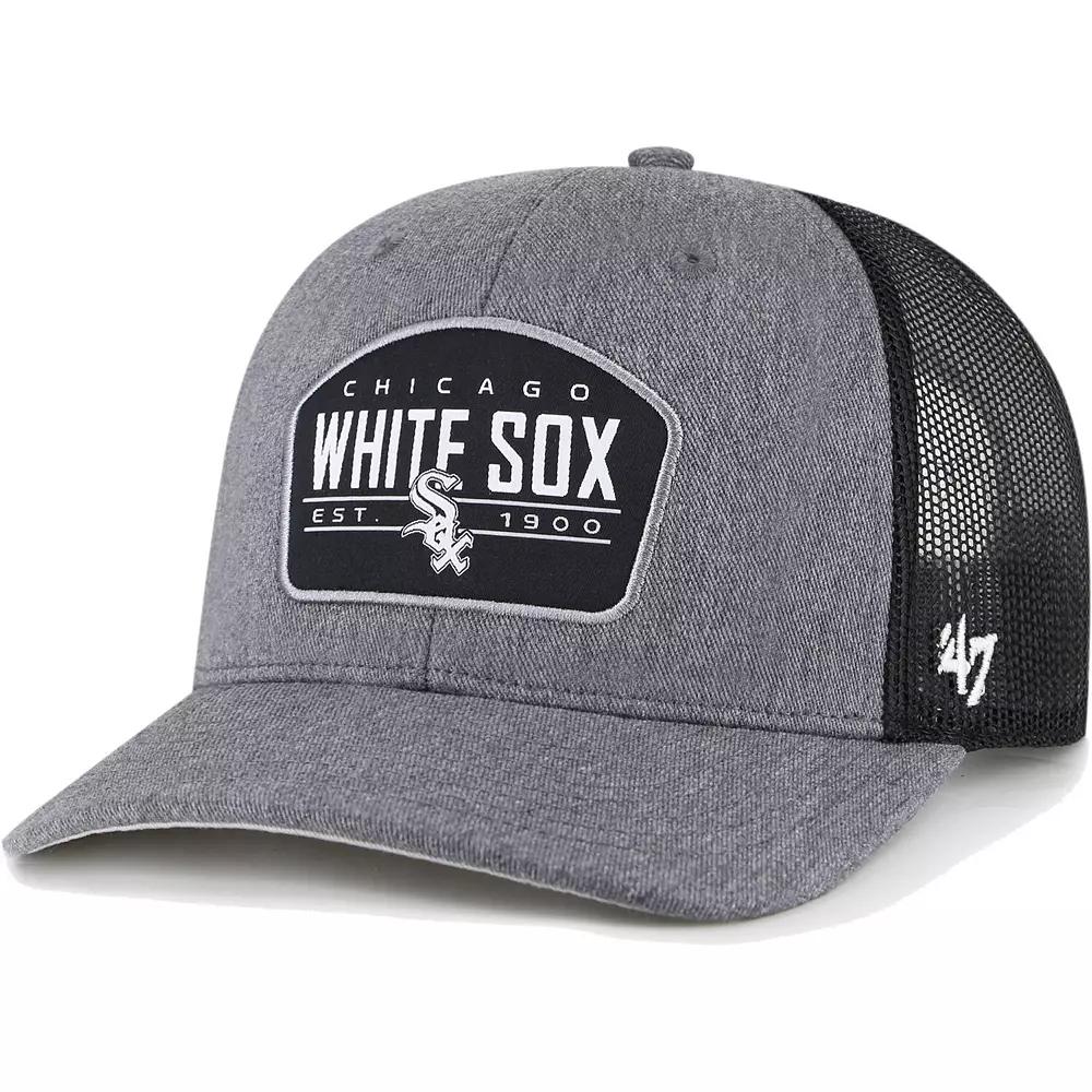 Men's '47 Charcoal Chicago White Sox Slate Trucker Snapback Hat Product Image