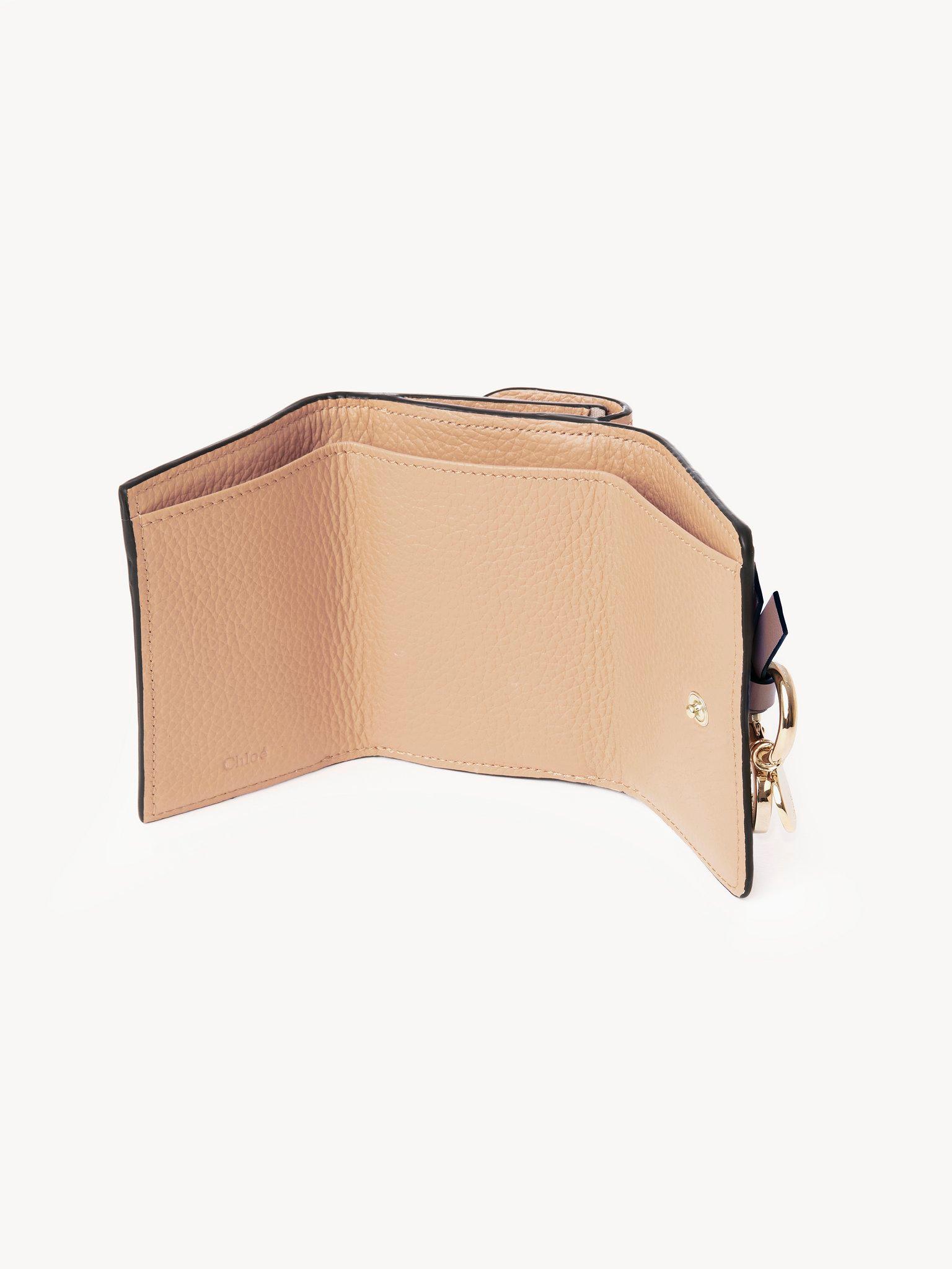 Small Alphabet tri-fold in grained leather  Product Image