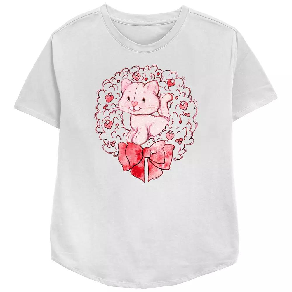 Women's Strawberry Shortcake Custard Wreath Relaxed Fit Graphic Tee,  Product Image
