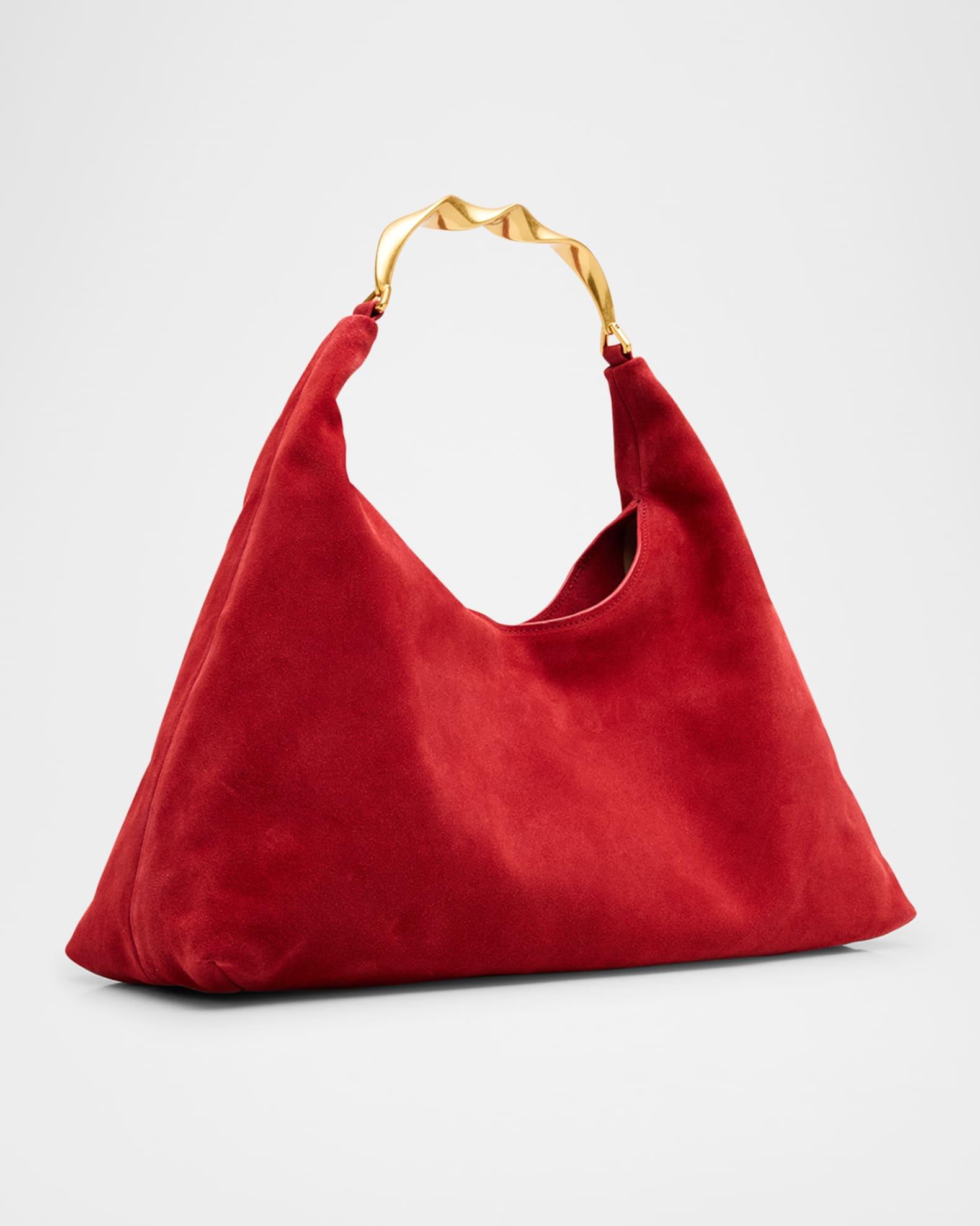 Nixi Suede Twist-Handle Hobo Bag Product Image