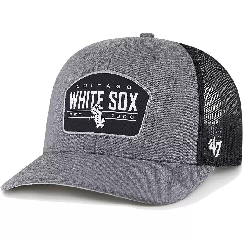 Men's '47 Charcoal Chicago White Sox Slate Trucker Snapback Hat Product Image