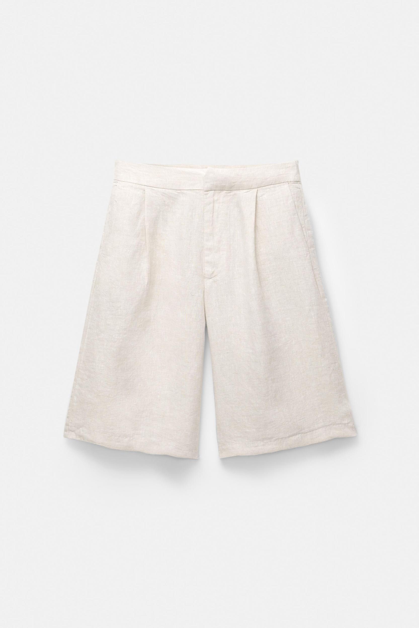 100% linen Bermuda shorts Product Image
