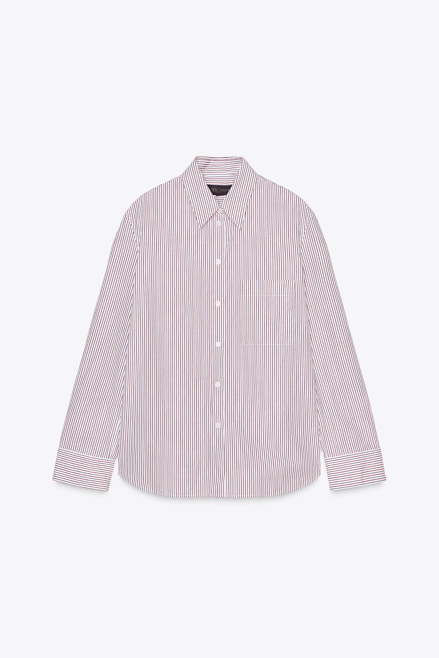 STRIPED POPLIN SHIRT ZW COLLECTION Product Image