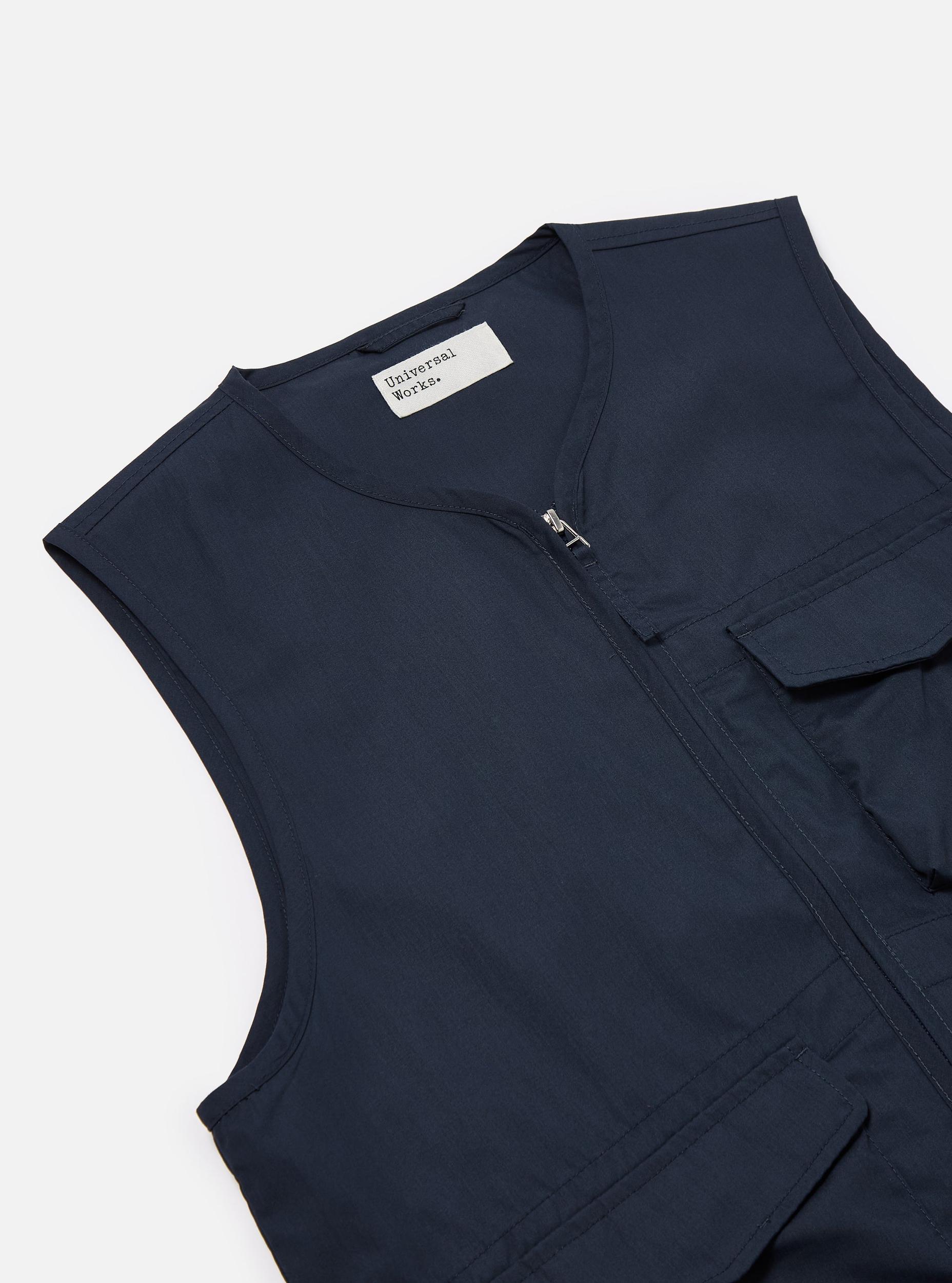 Navy Recycled Polytech Parachute Liner Gilet Product Image