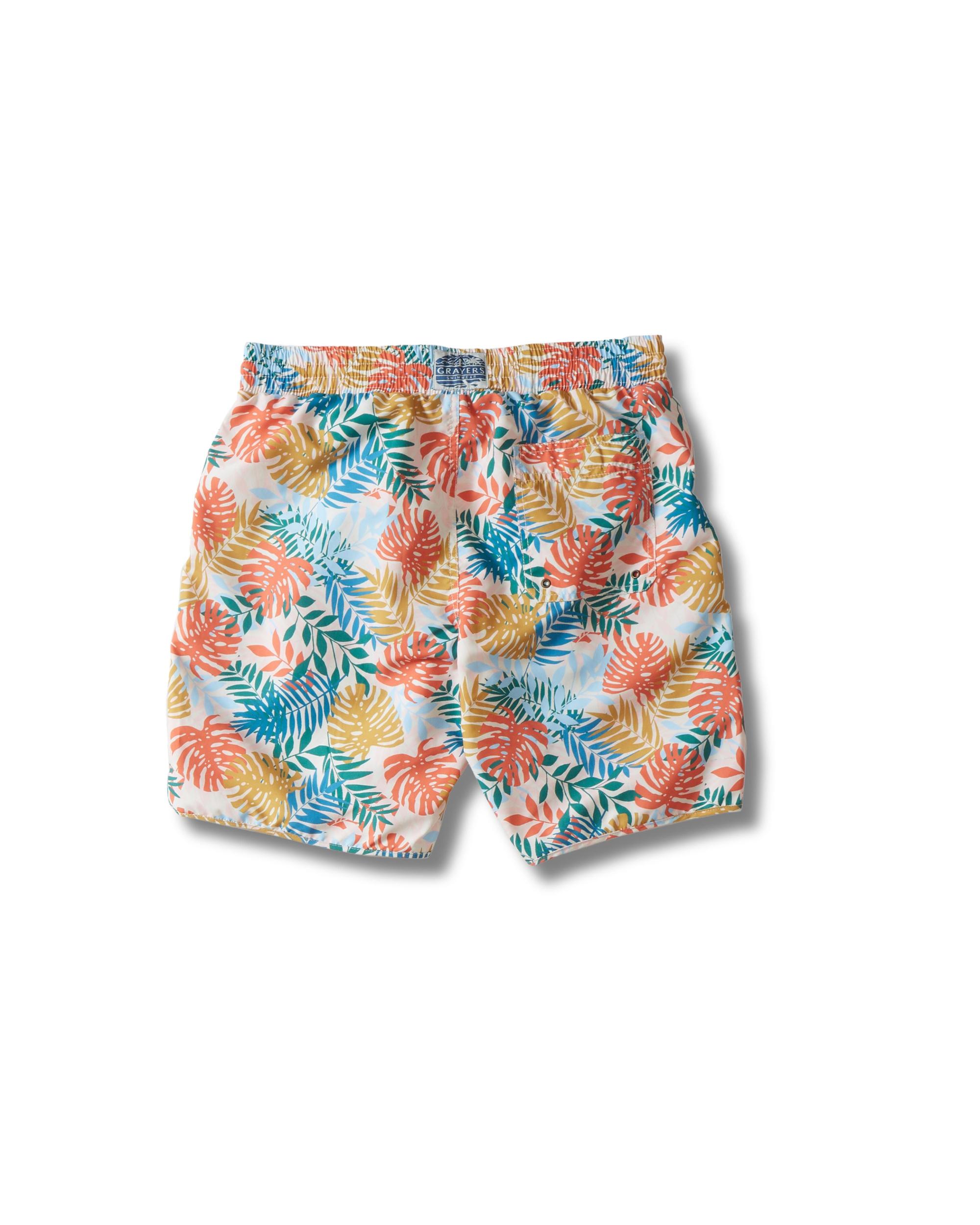Tropical Leaf Eco Swim Trunk 8" - Multi Color Product Image