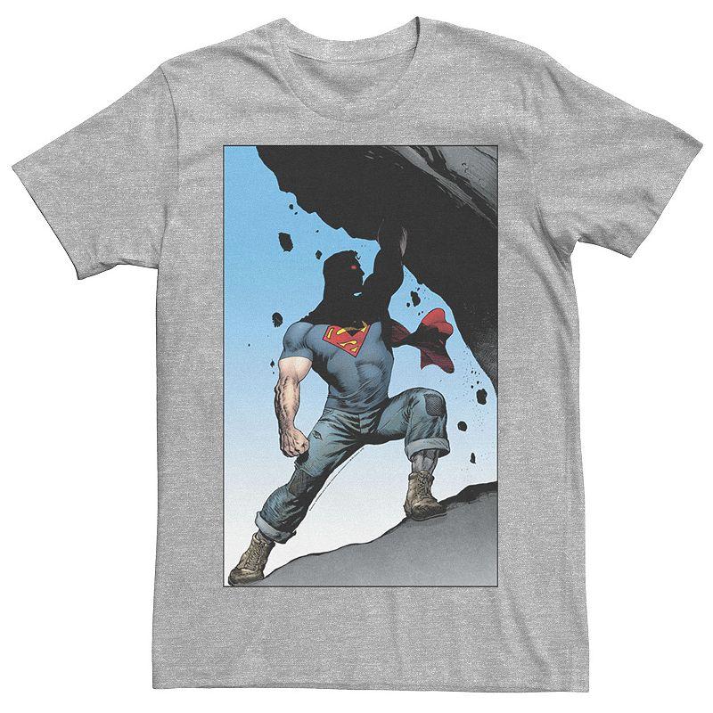 Men's DC Comics Superman Power Lift Comic Poster Tee, Size: 3XL, Athletic Grey Product Image