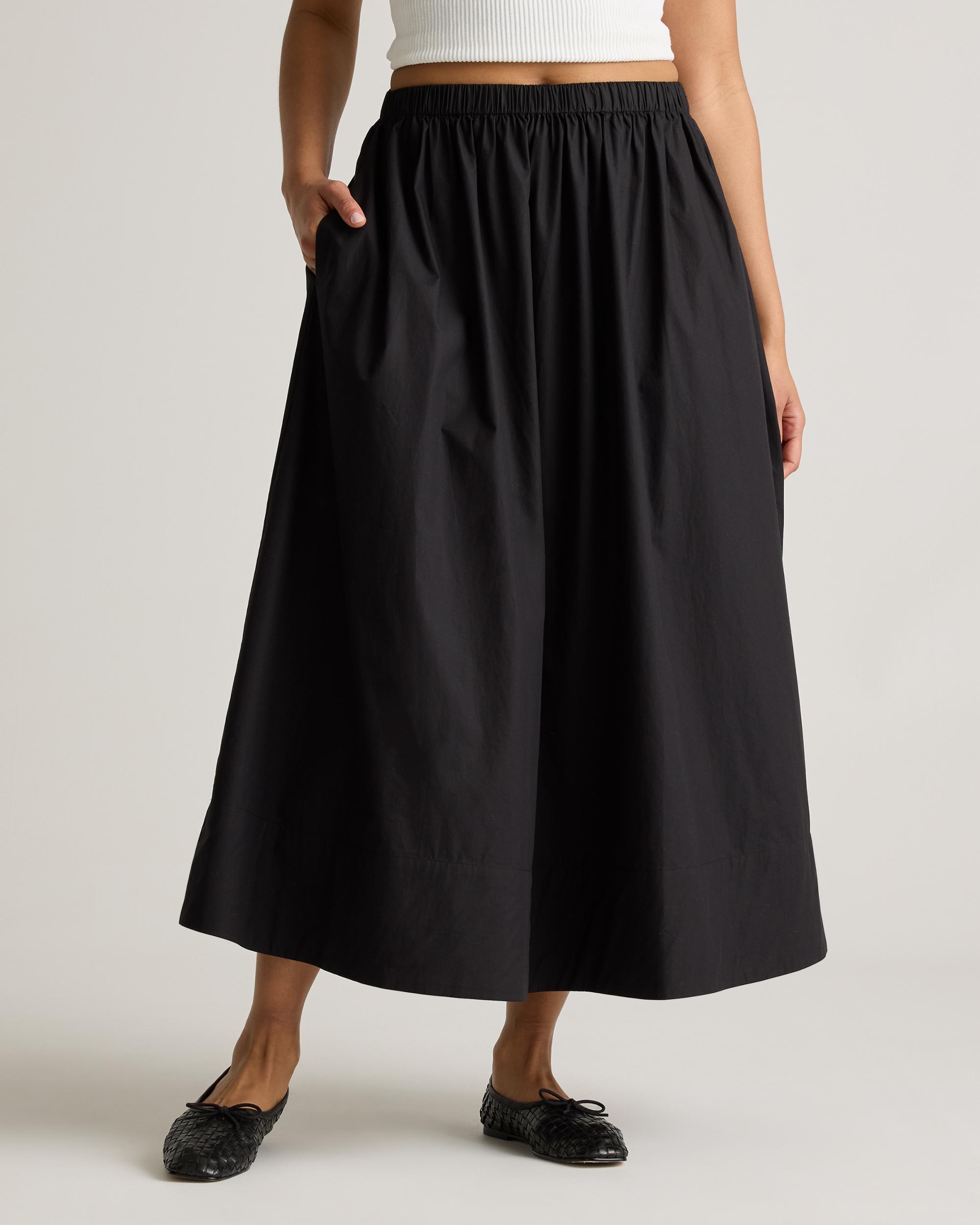 Quince | Women's Poplin A-line Maxi Skirt Organic Cotton Product Image