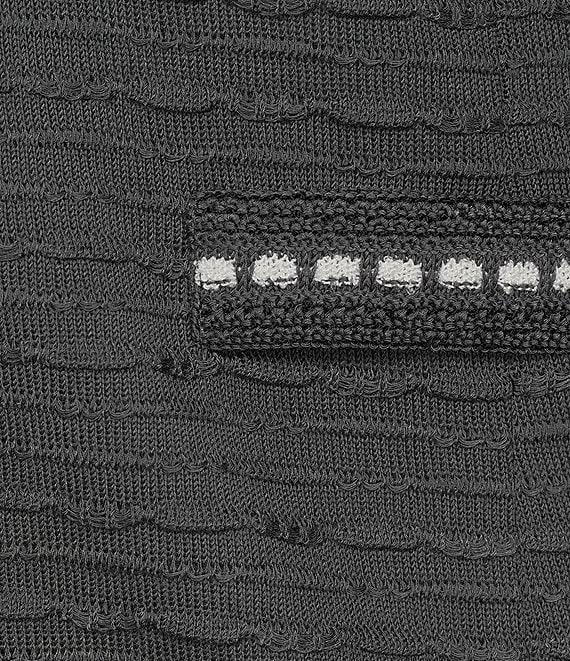 Ming Wang Plus Size Textured Knit Contrast Trim Notch Lapel Long Sleeve Jacket Product Image