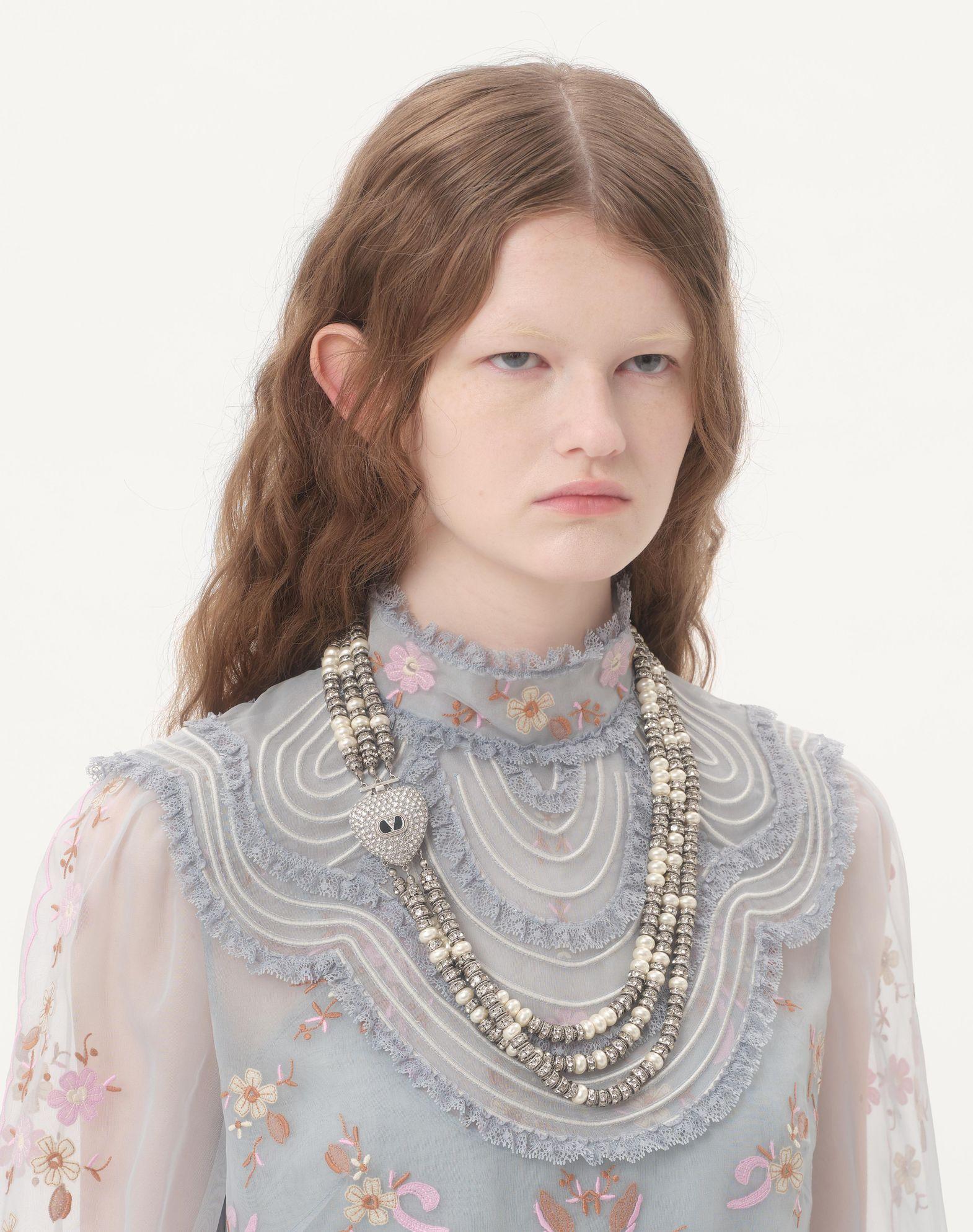 Coeur Royal Necklace In Metal, Enamel, Pearls And Crystals  Product Image