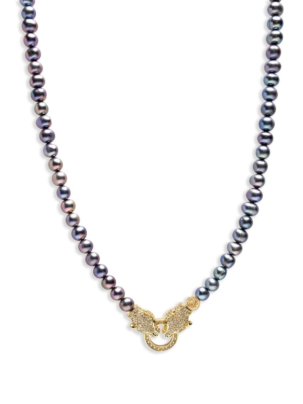 Double Panther Head pearl chocker Product Image
