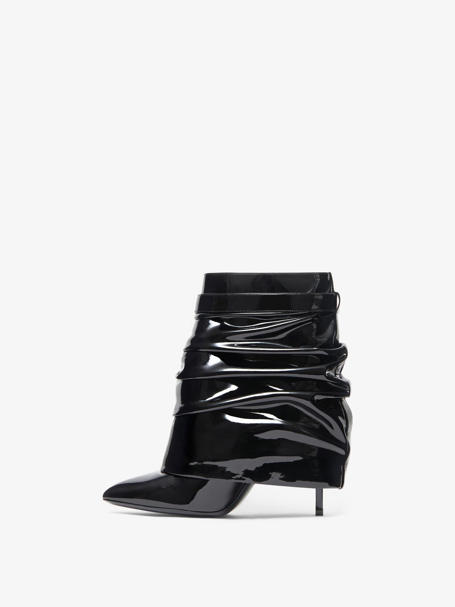 Shark Lock Stiletto ankle boots in latex Product Image