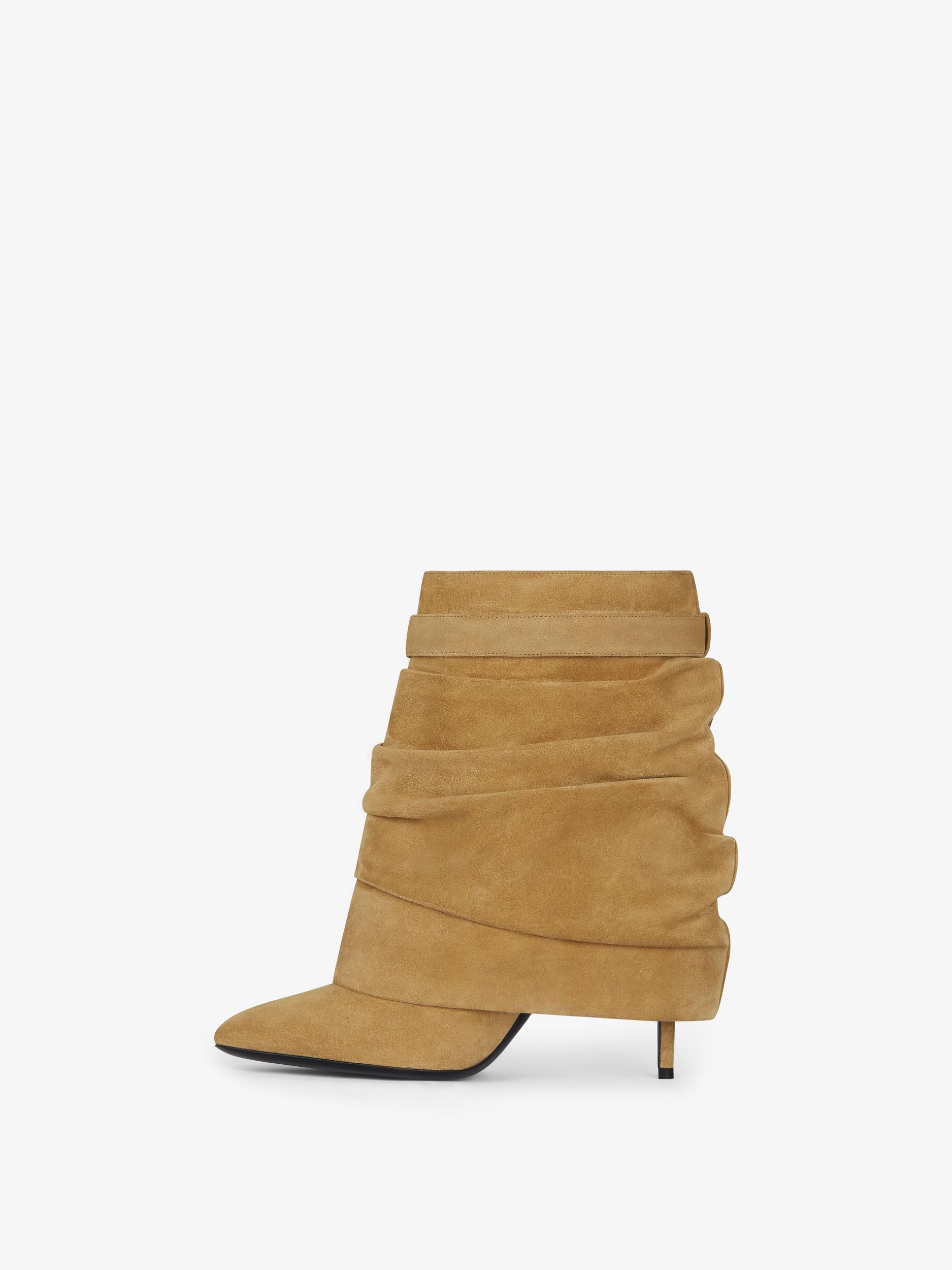 Shark Lock Stiletto ankle boots in suede Product Image