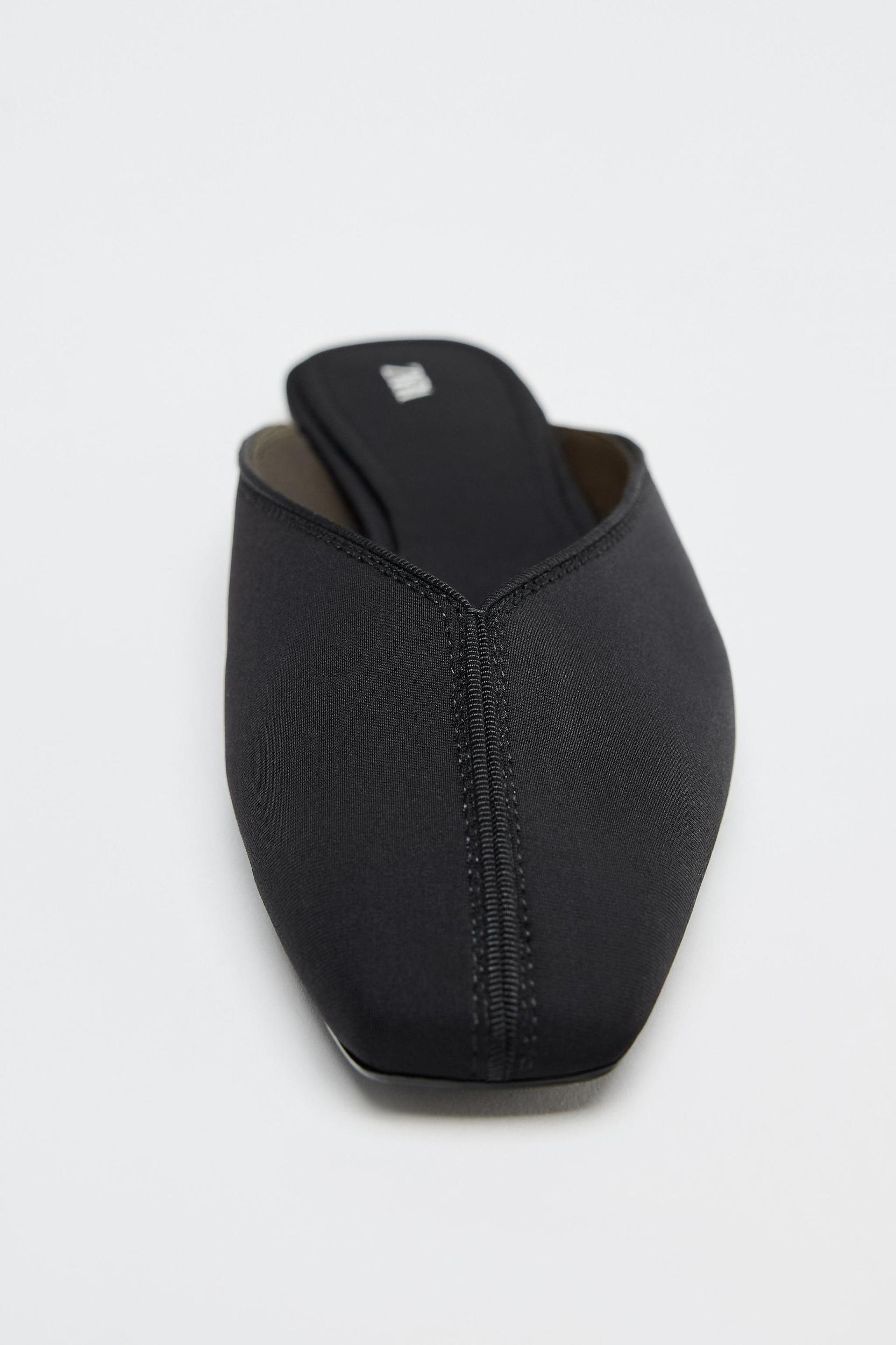 WOVEN TOPSTITCHED MULE Product Image