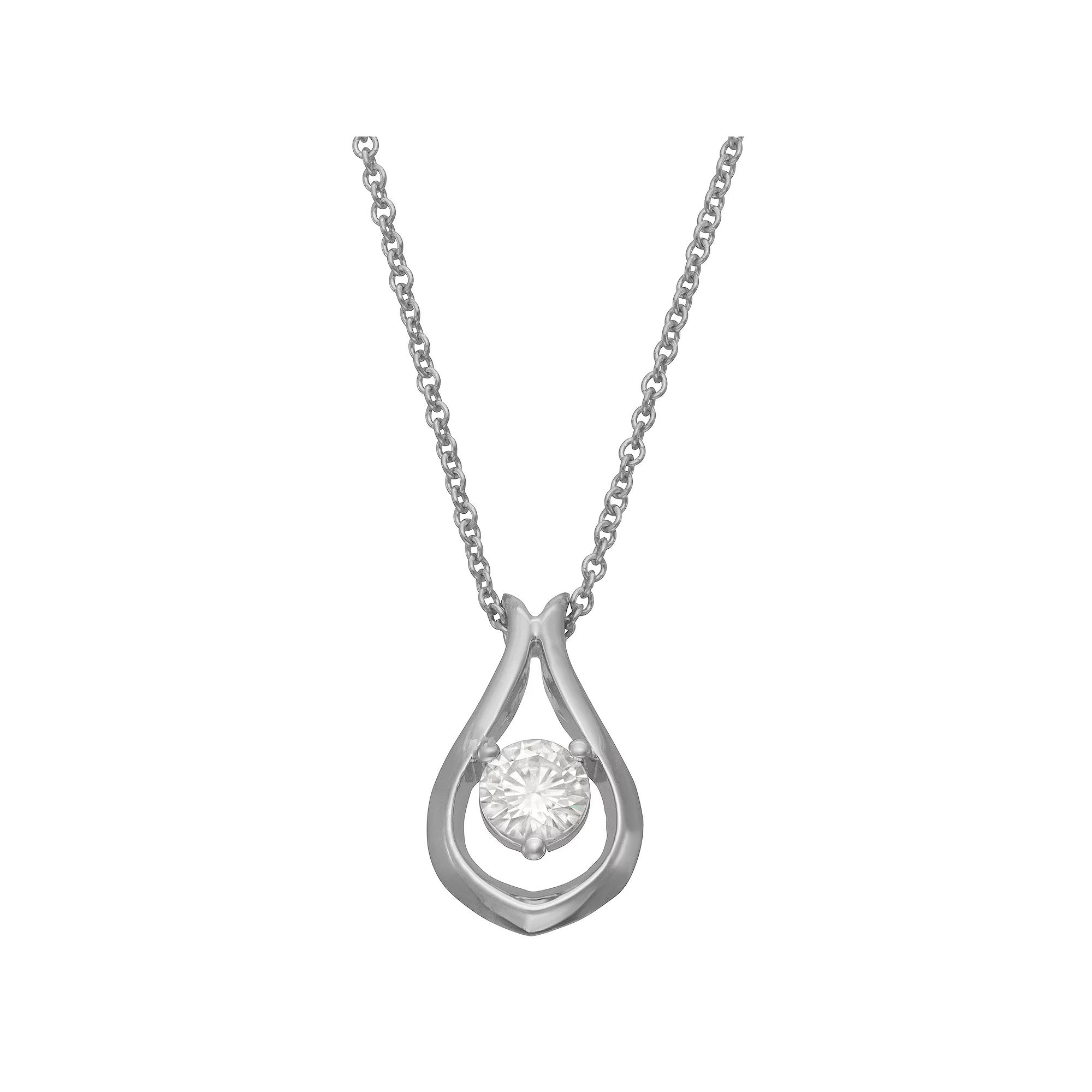 Moissanite Outlet Sterling Silver 1/3 Carat T.W. Lab-Created Moissanite Fashion Pendant Necklace, Women's Product Image