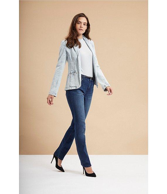 Code Bleu Chelsea Straight Leg High Rise Stretch Denim Jeans Product Image