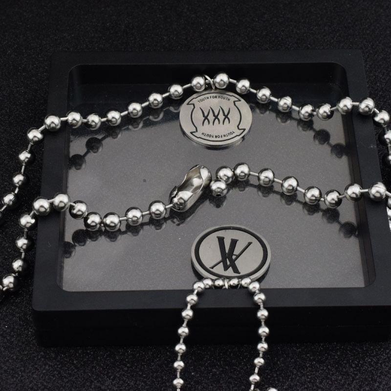 Disc Pendant Bead Chain Necklace Product Image