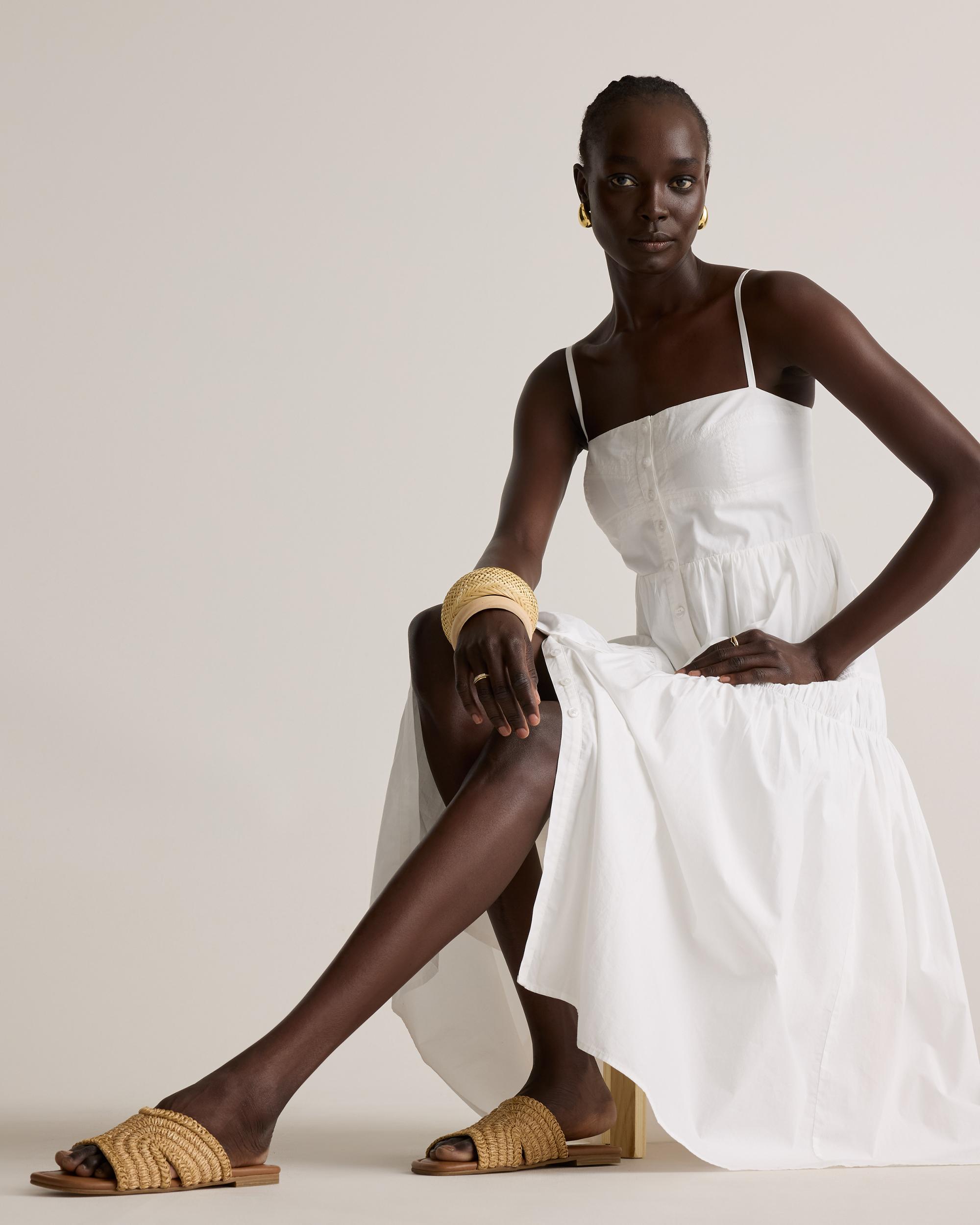 Quince | Women's Poplin Spaghetti Strap Maxi Dress Size XL, Organic Cotton Product Image